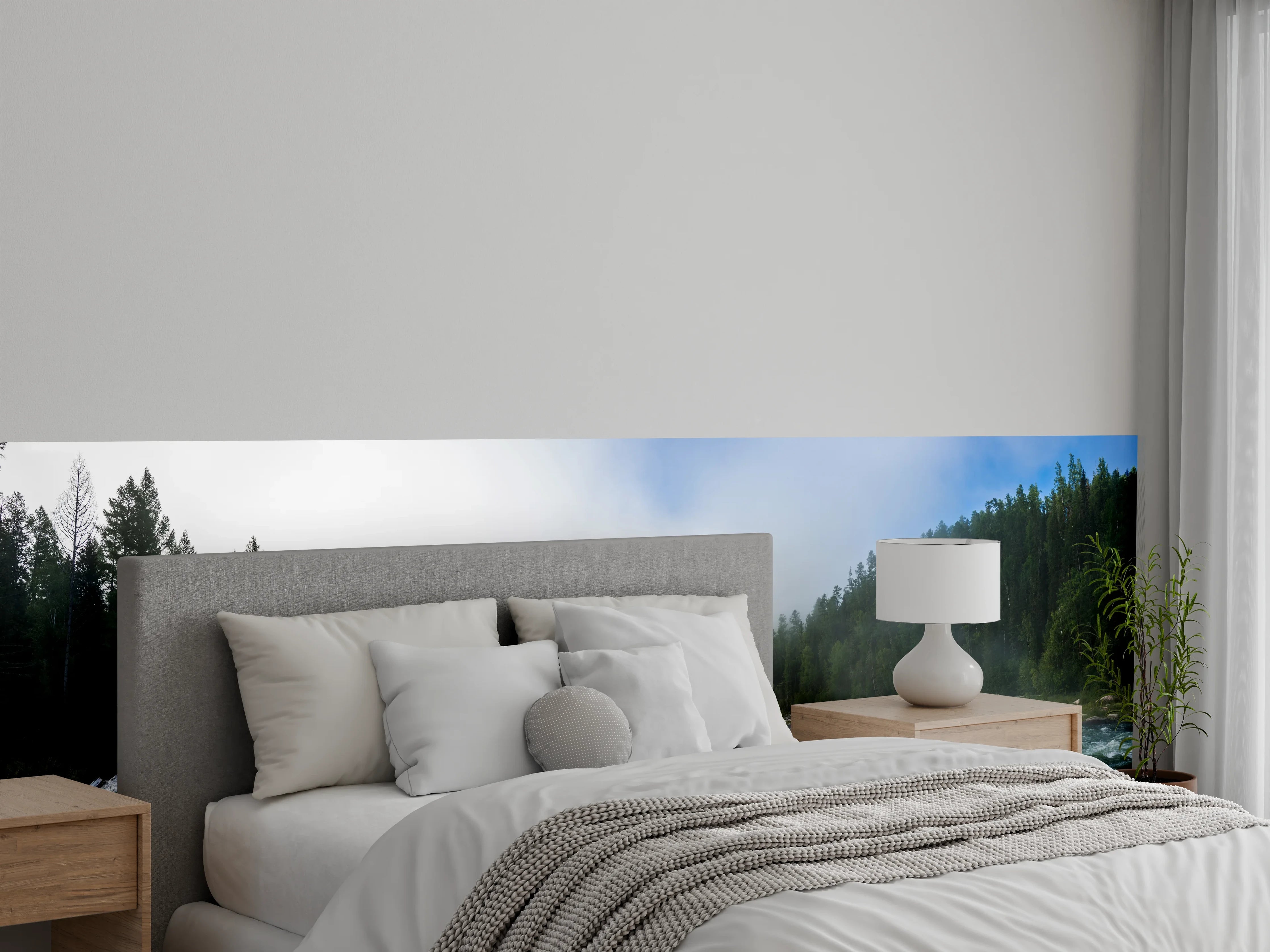 Wandverkleidung Schlafzimmer - Sibirischer Fluss Balyiktyig