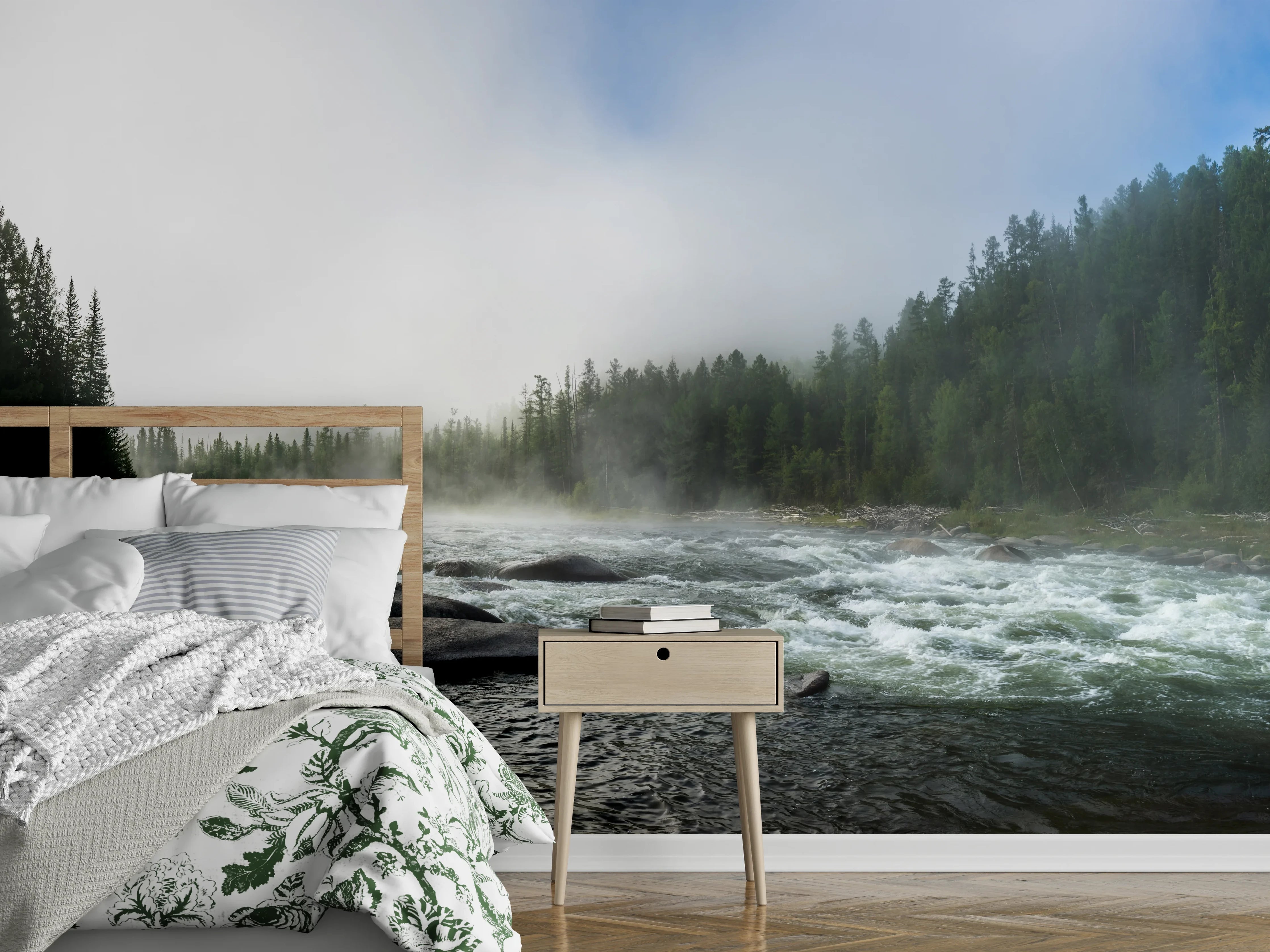 Wandverkleidung Schlafzimmer - Sibirischer Fluss Balyiktyig