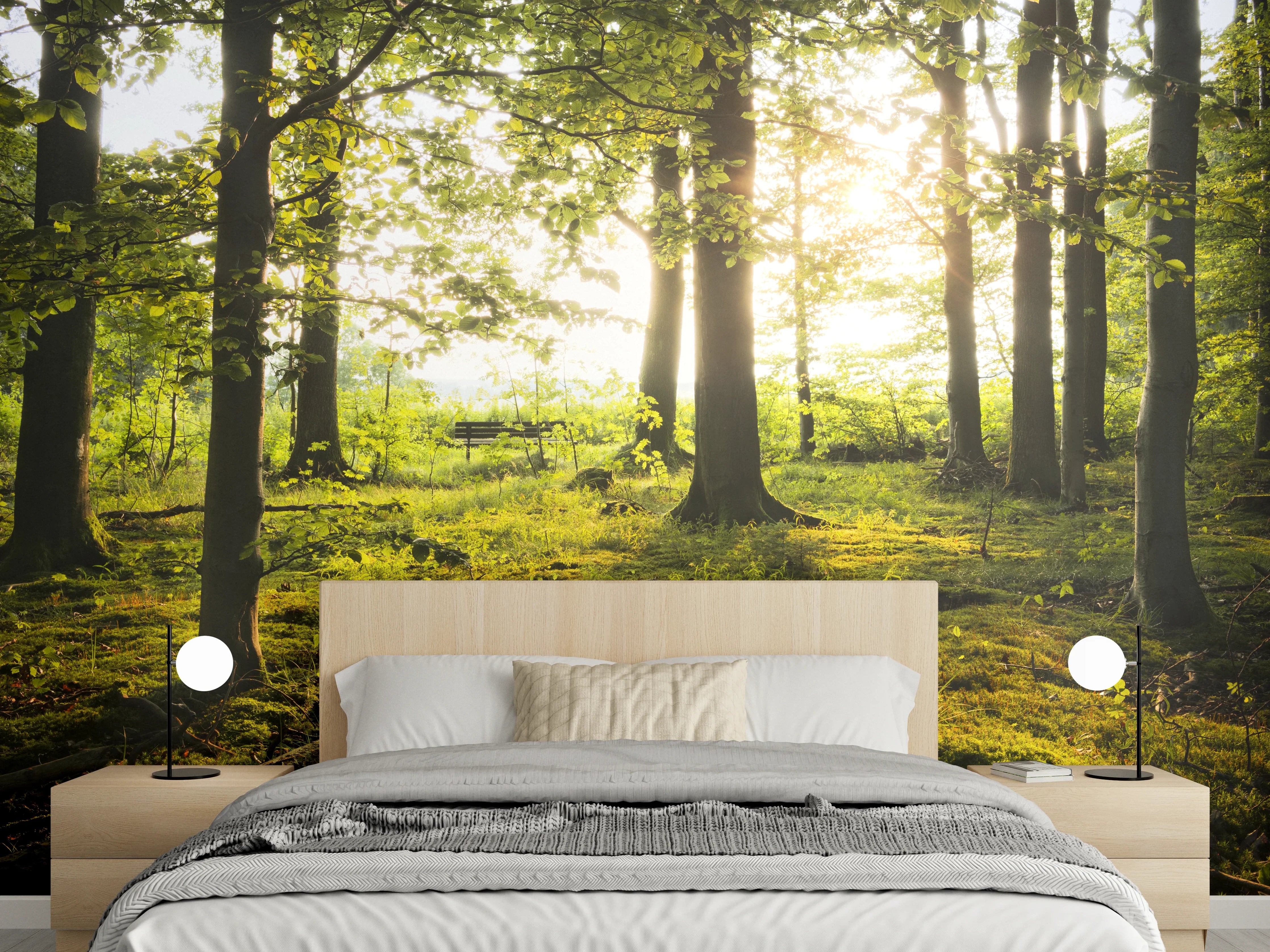 Wandverkleidung Schlafzimmer - Silberne Dämmerung in weißer Stille
