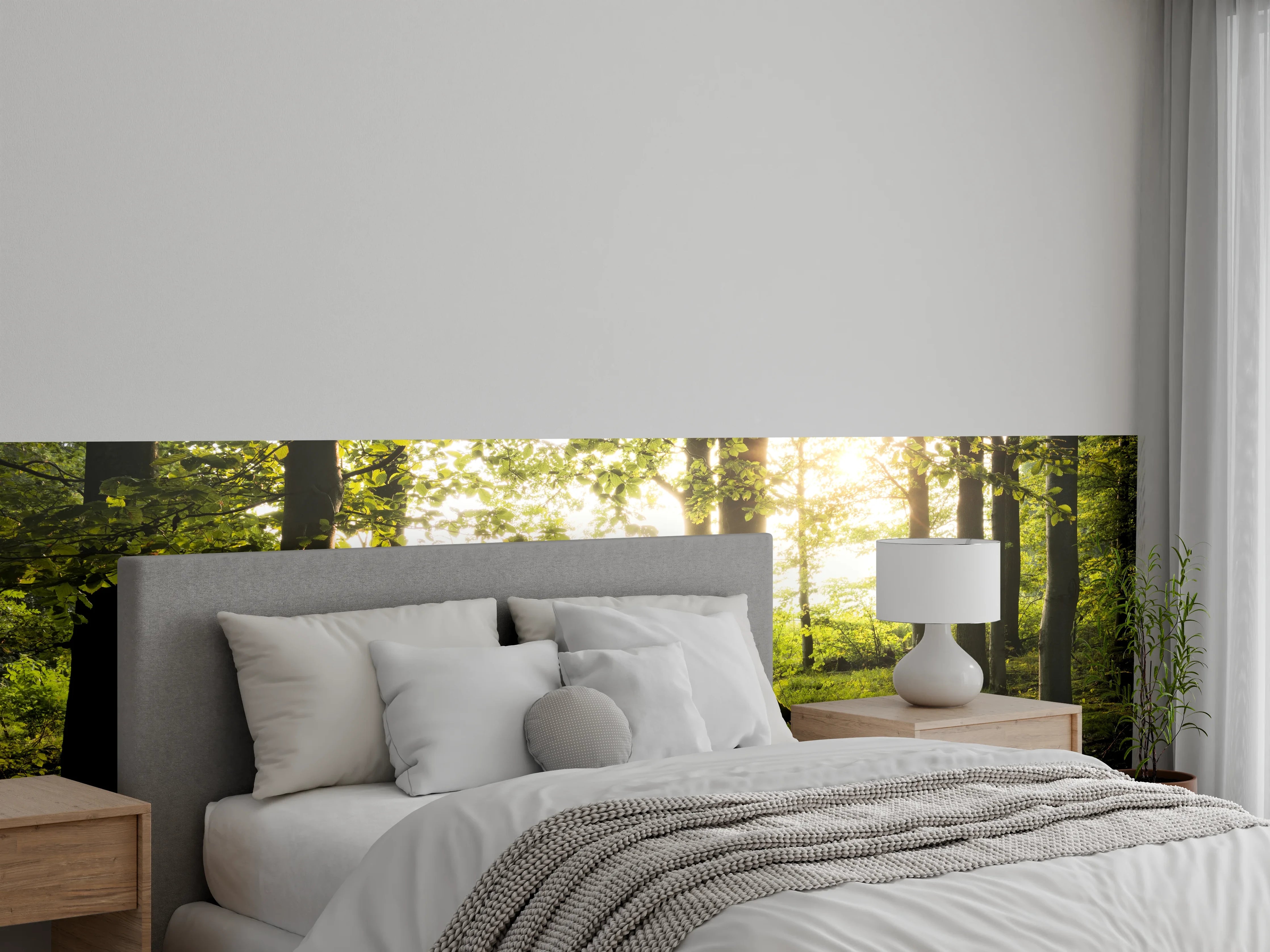 Wandverkleidung Schlafzimmer - Silberne Dämmerung in weißer Stille