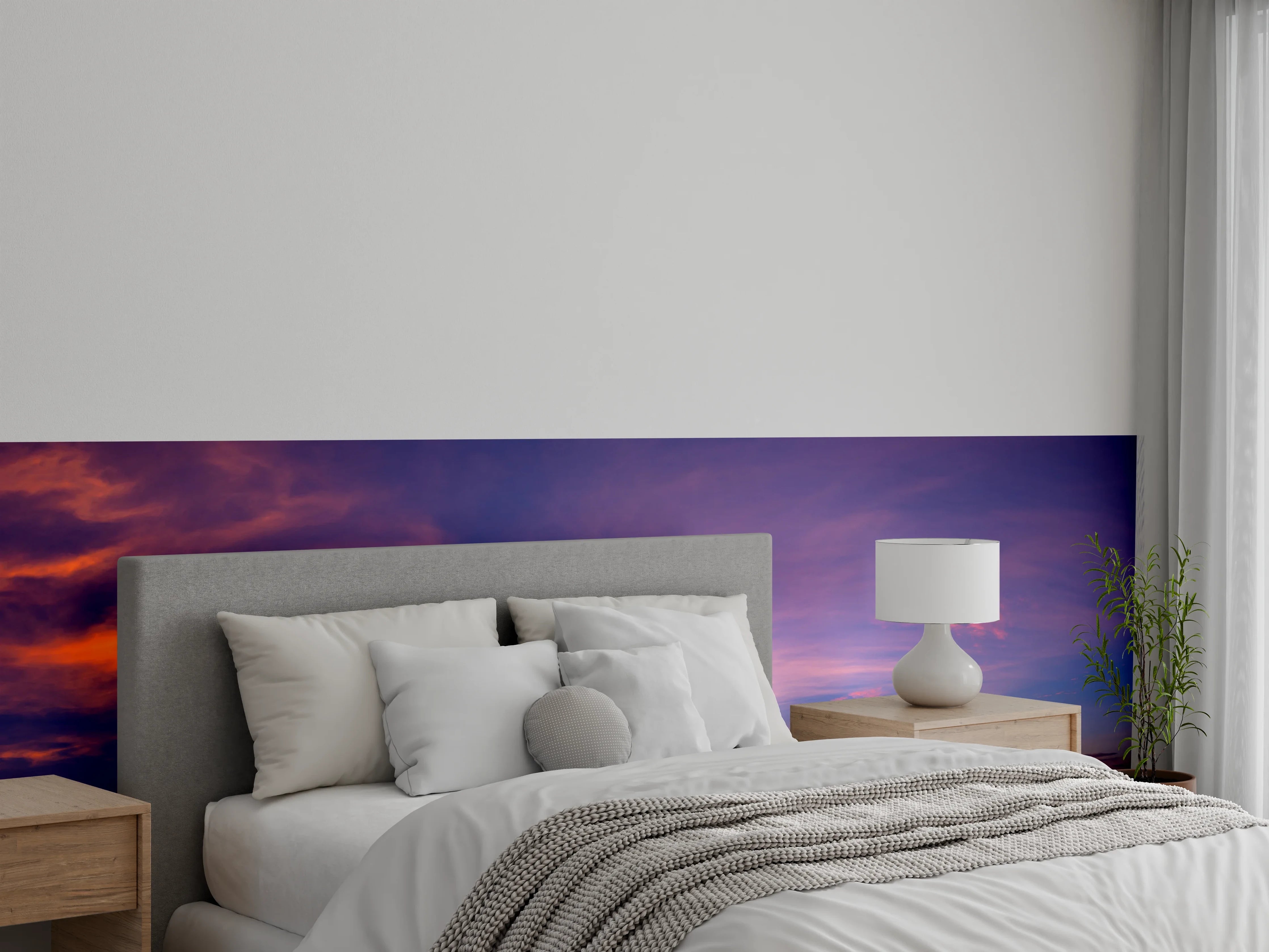 Wandverkleidung Schlafzimmer - Silhouette - Giraffenfamilie bei Sonnenuntergang