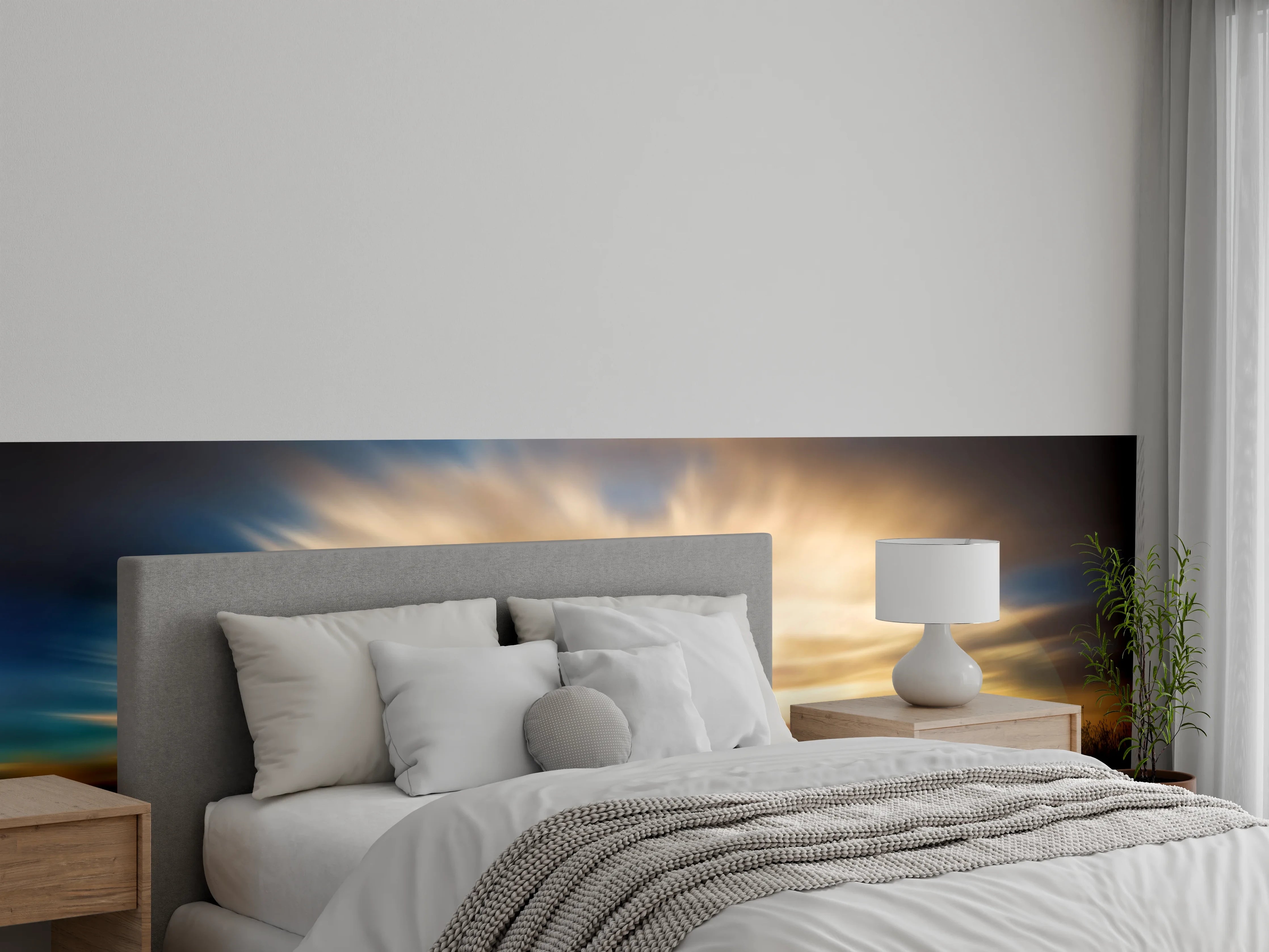 Wandverkleidung Schlafzimmer - Silhouette eines großen erwachsenen Löwen in Afrika