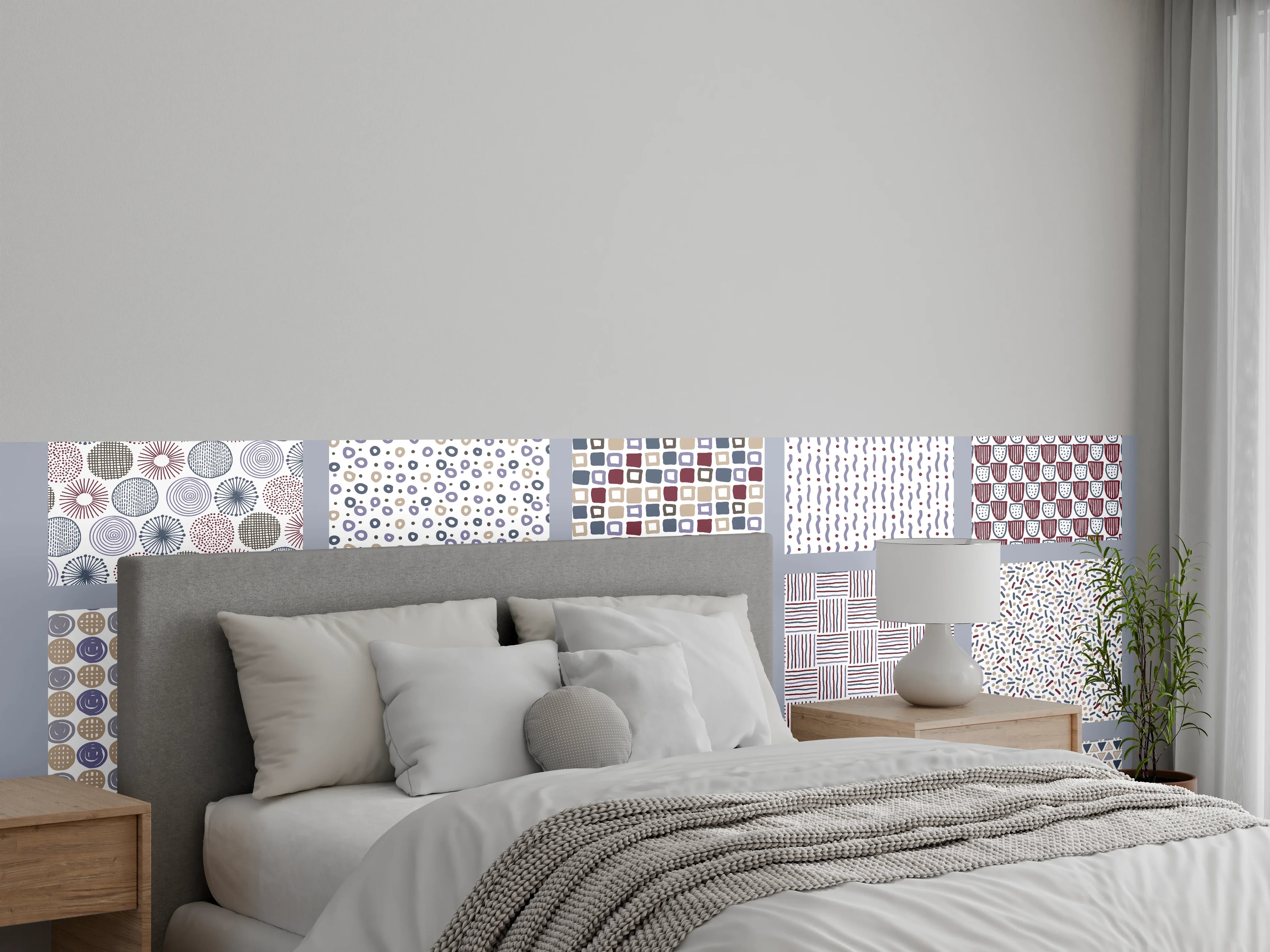 Wandverkleidung Schlafzimmer - Skandinavische Nahtlos Abstrakt Muster