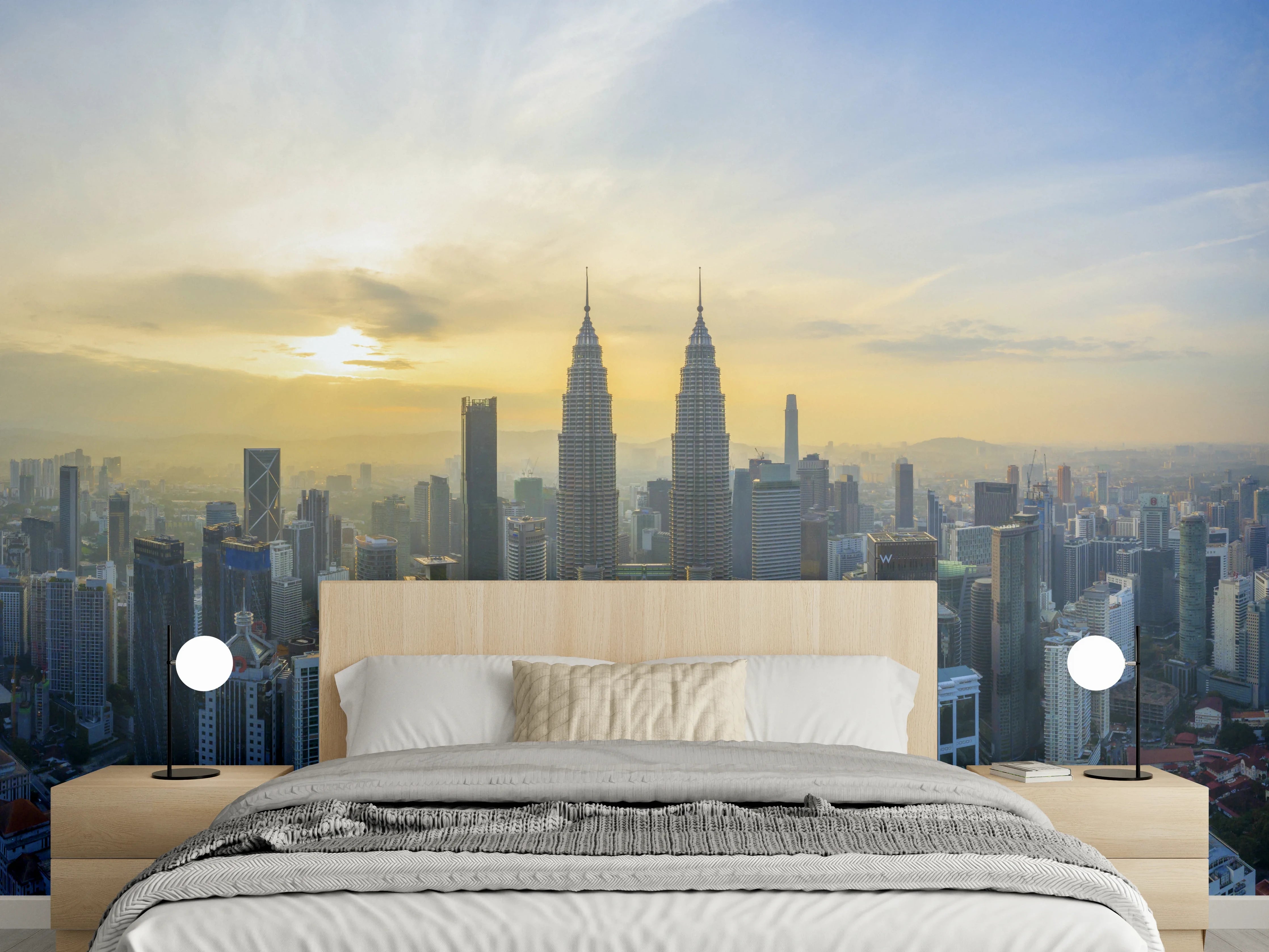 Wandverkleidung Schlafzimmer - Skyline Kuala Lumpur City