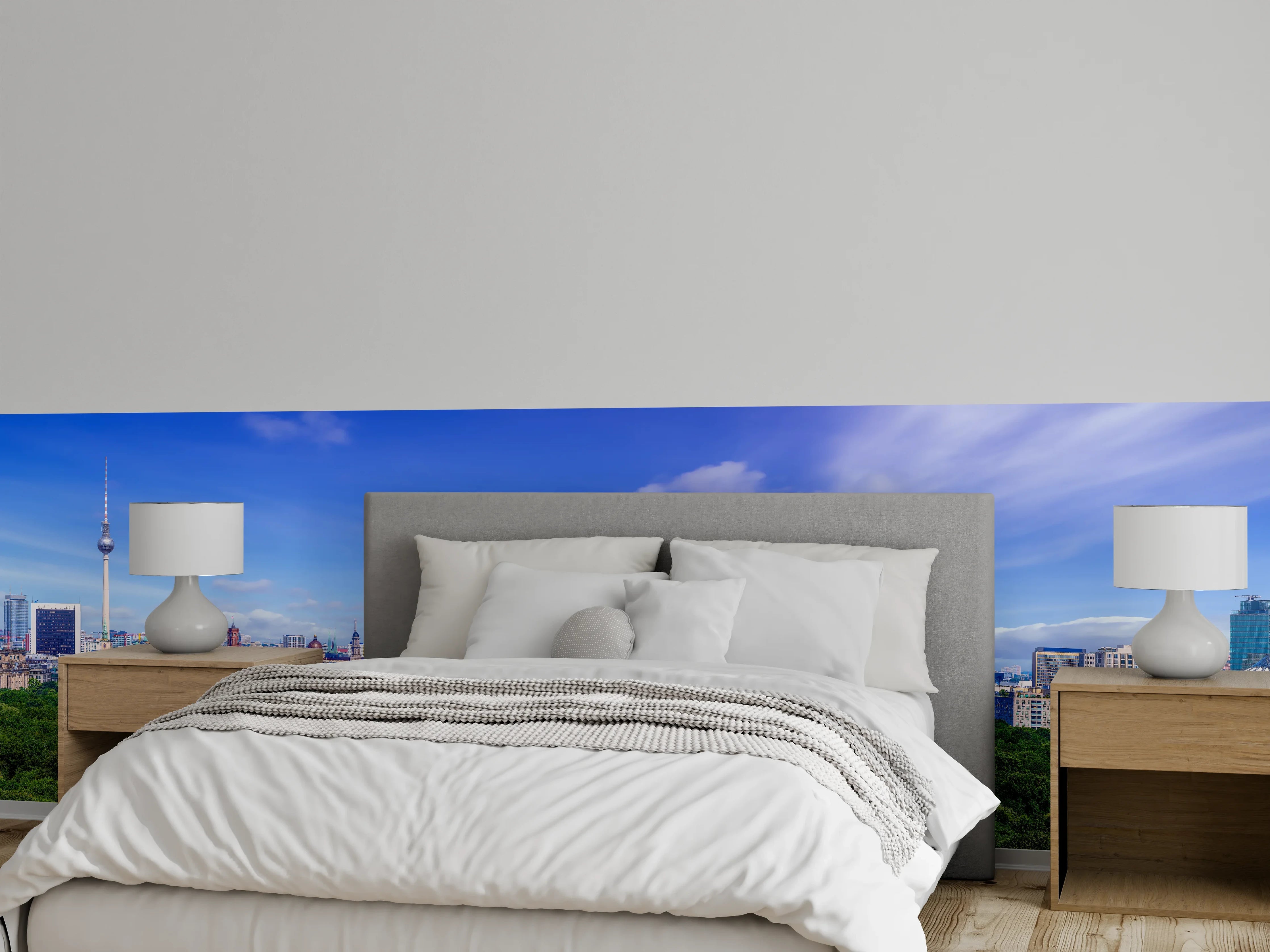 Wandverkleidung Schlafzimmer - Skyline von Berlin