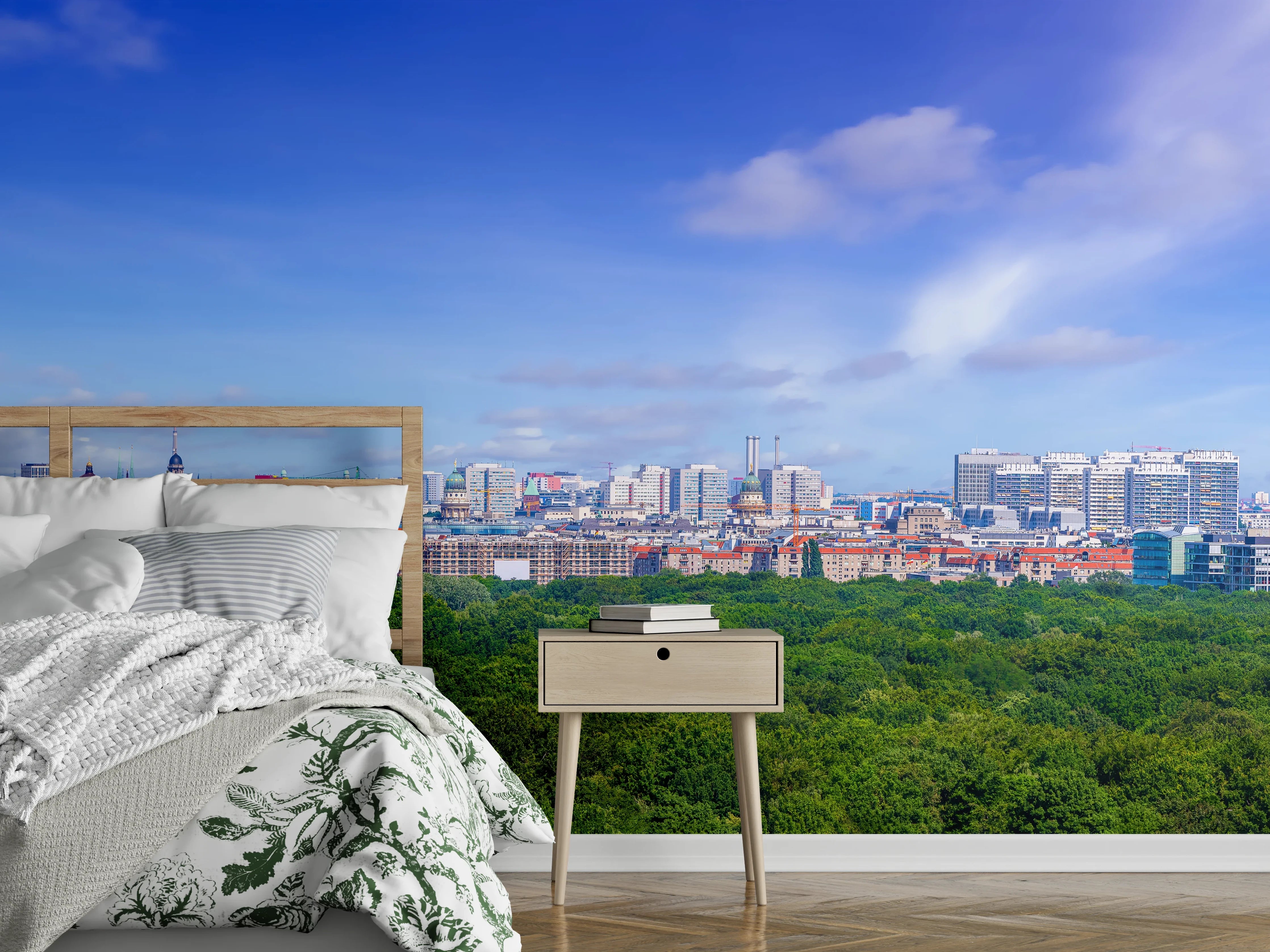 Wandverkleidung Schlafzimmer - Skyline von Berlin