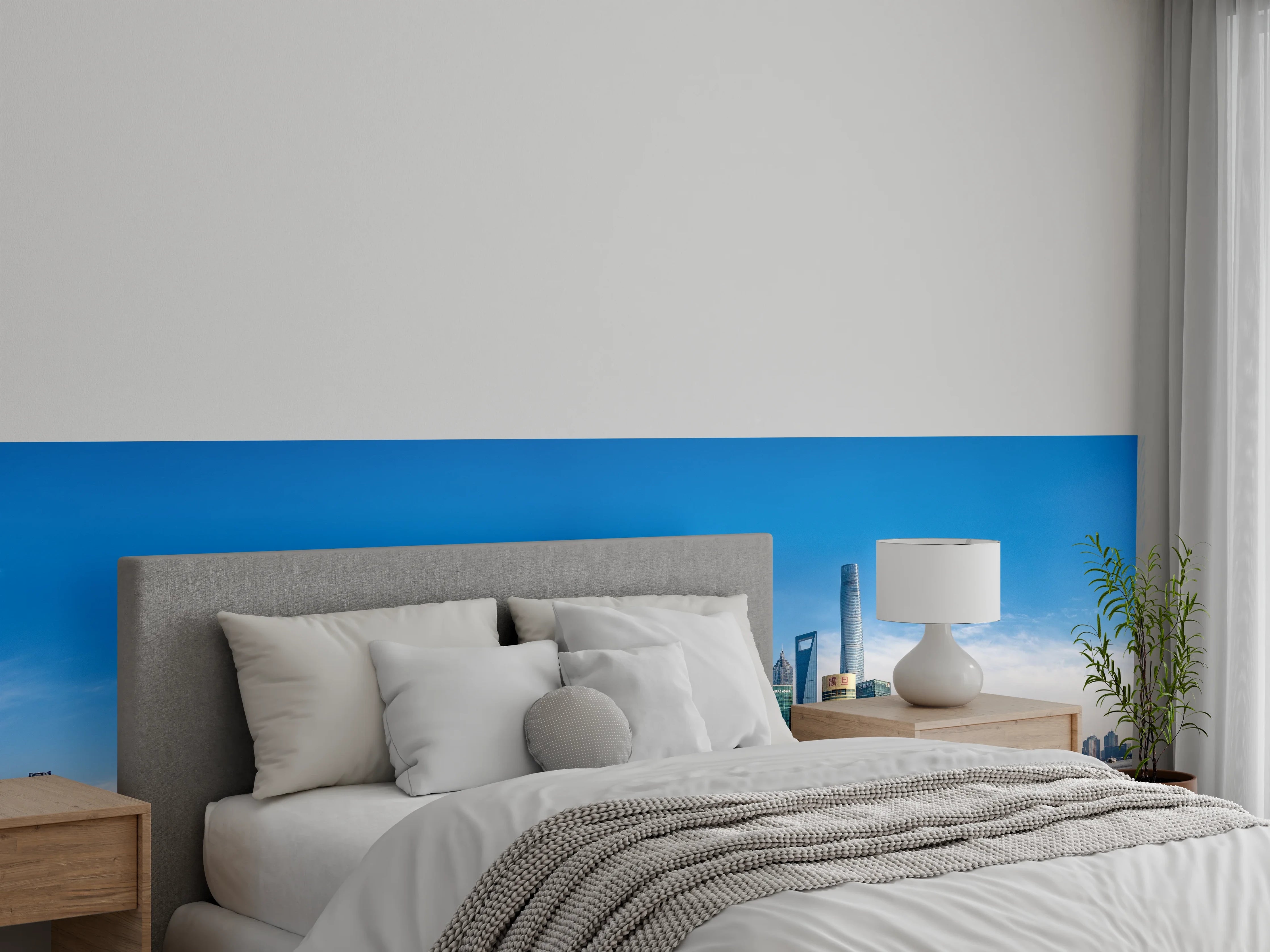 Wandverkleidung Schlafzimmer - Skyline von Shanghai
