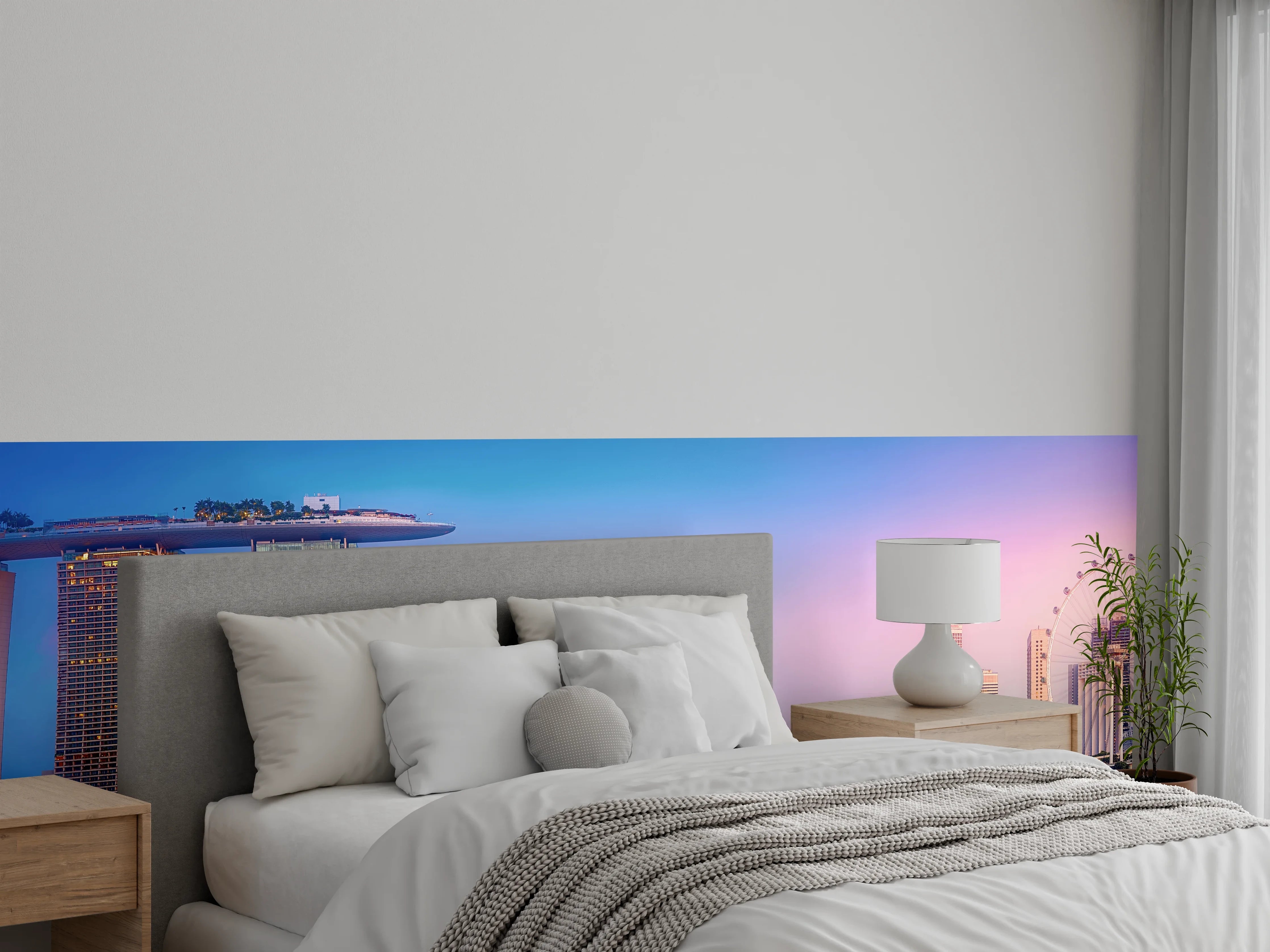 Wandverkleidung Schlafzimmer - Skyline von Singapur