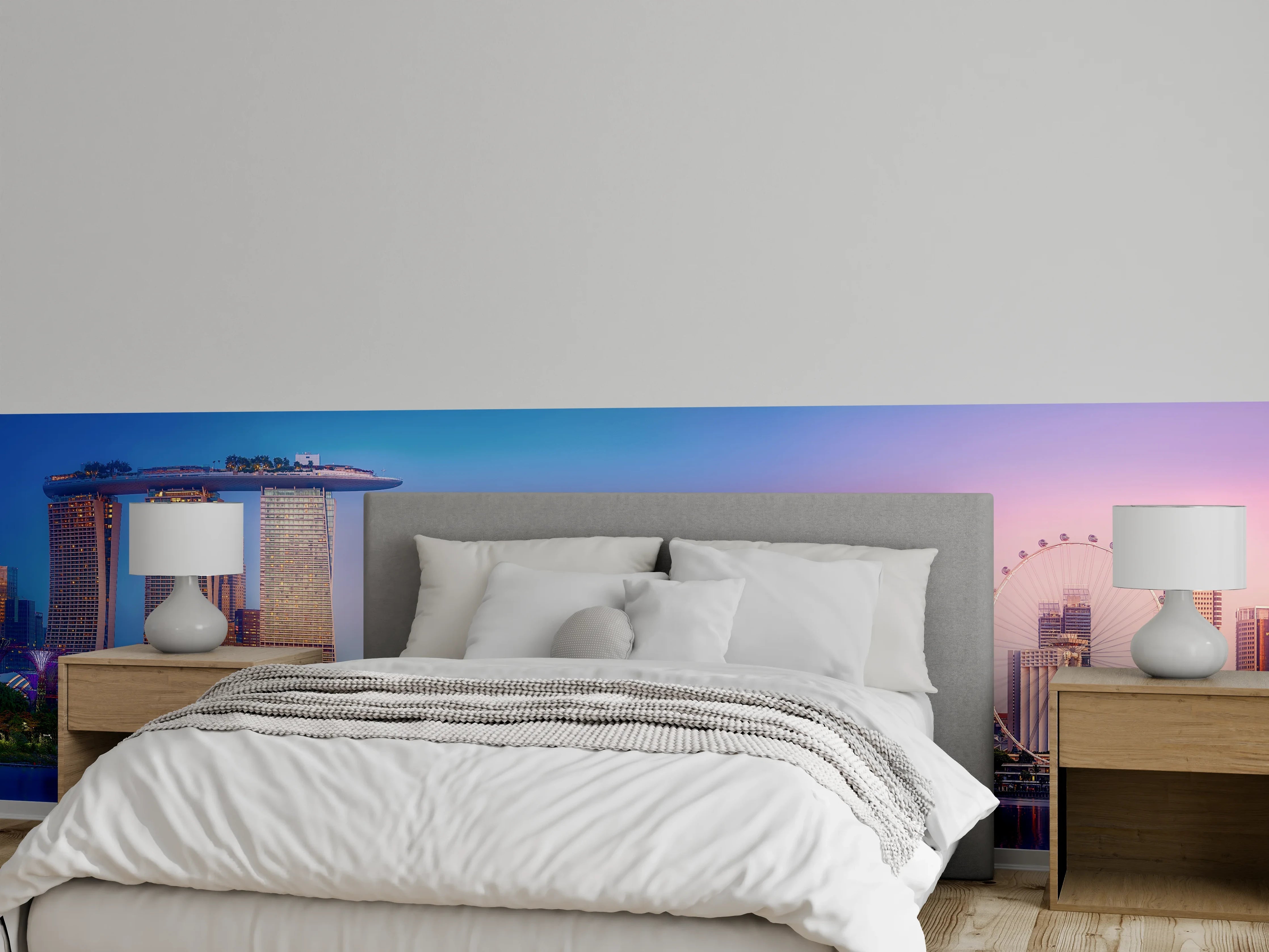 Wandverkleidung Schlafzimmer - Skyline von Singapur