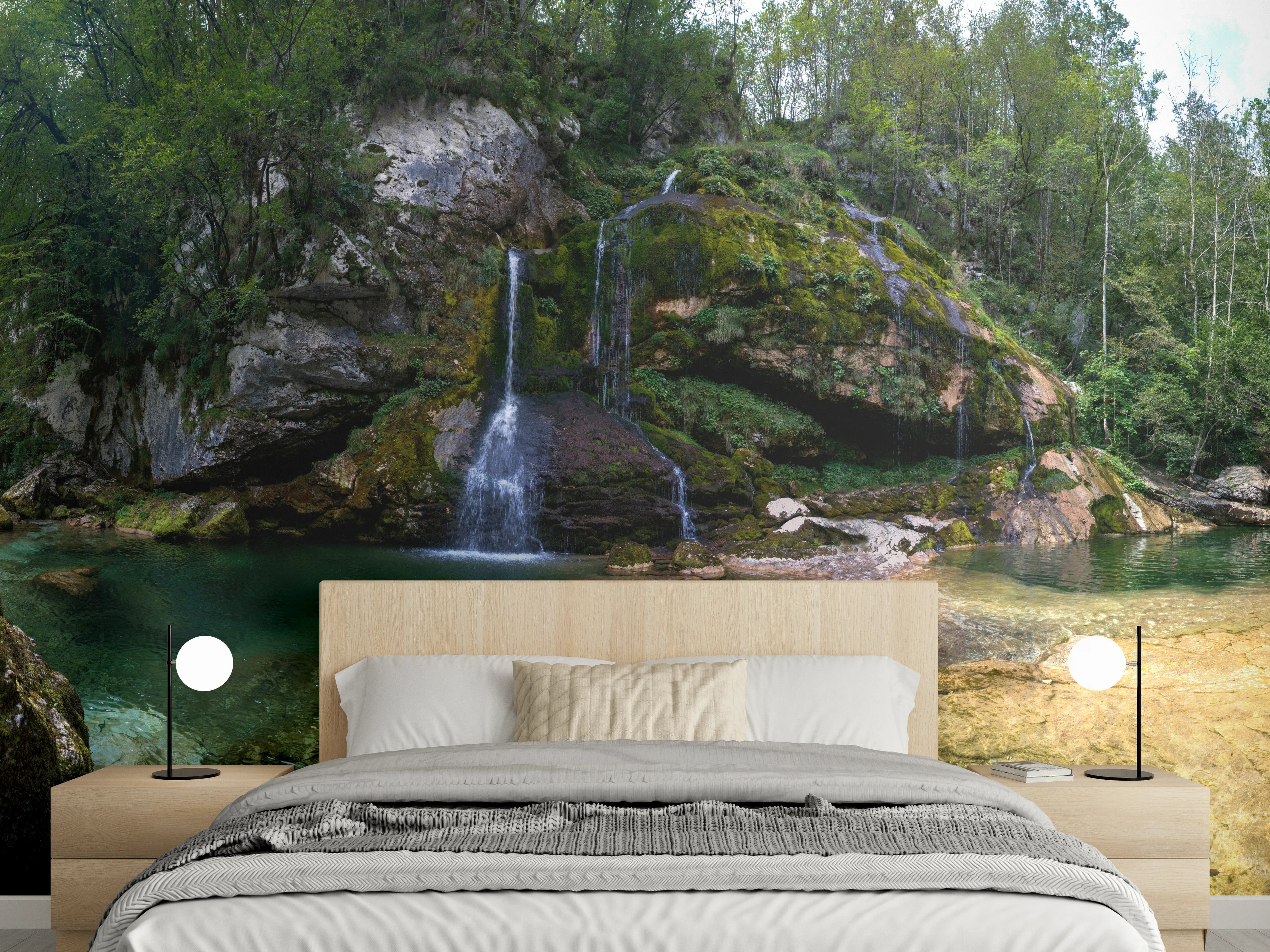 Wandverkleidung Schlafzimmer - Sommerliche Atmosphäre in den Slowenischen Alpen