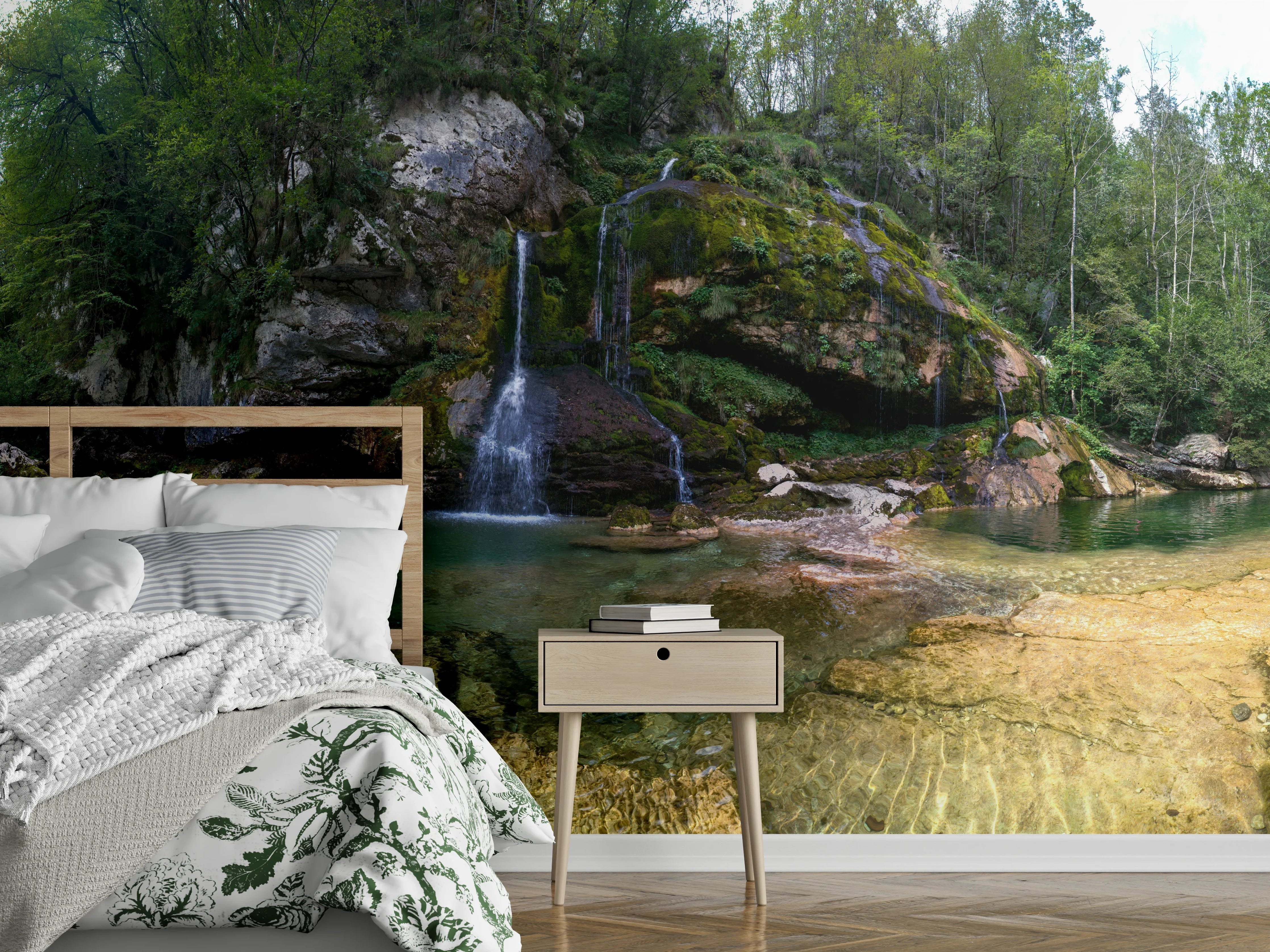 Wandverkleidung Schlafzimmer - Sommerliche Atmosphäre in den Slowenischen Alpen