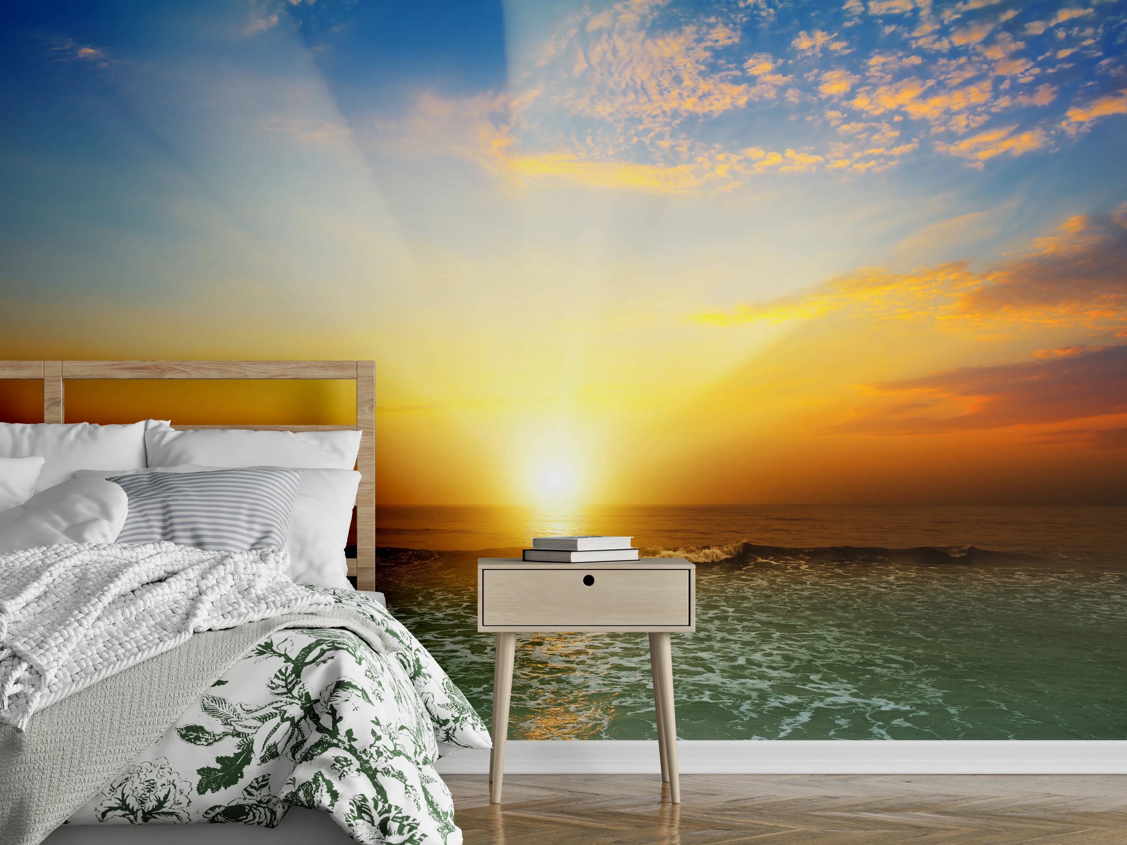 Wandverkleidung Schlafzimmer - Sonnenaufgang am Meer – Naturmotiv
