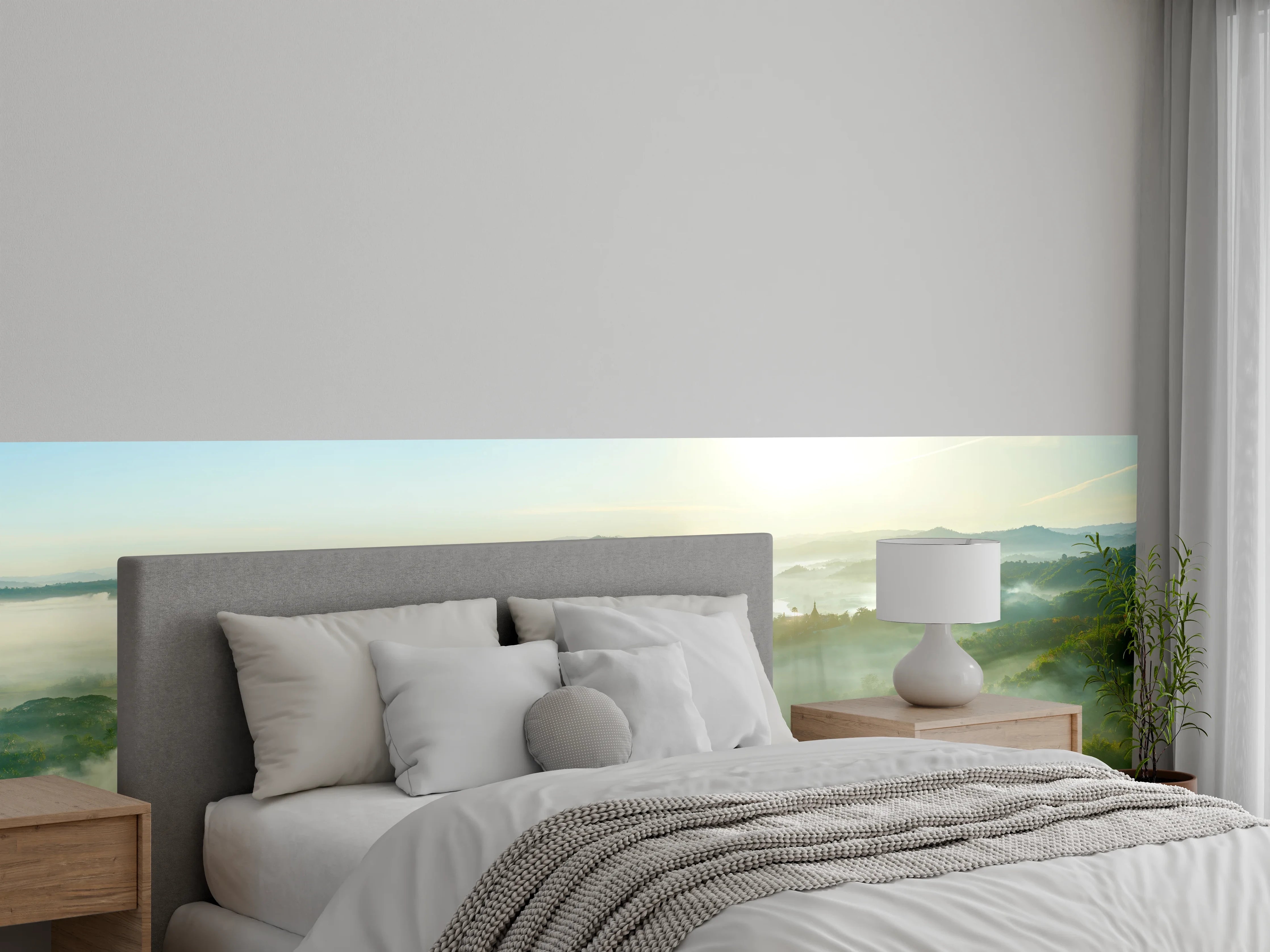 Wandverkleidung Schlafzimmer - Sonnenaufgang in den Bergen Myanmars