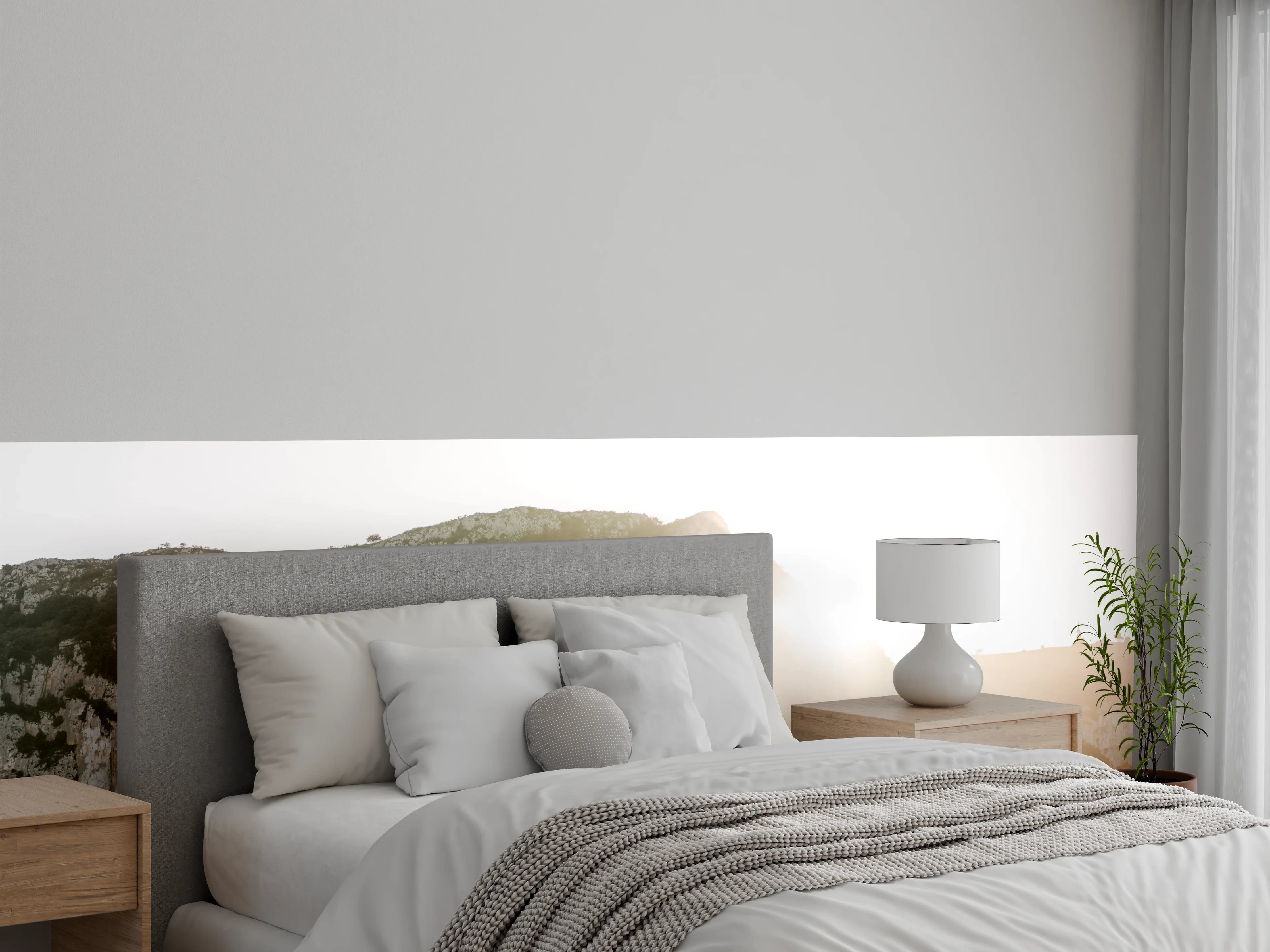 Wandverkleidung Schlafzimmer - Sonnenaufgang über Capris Bergen