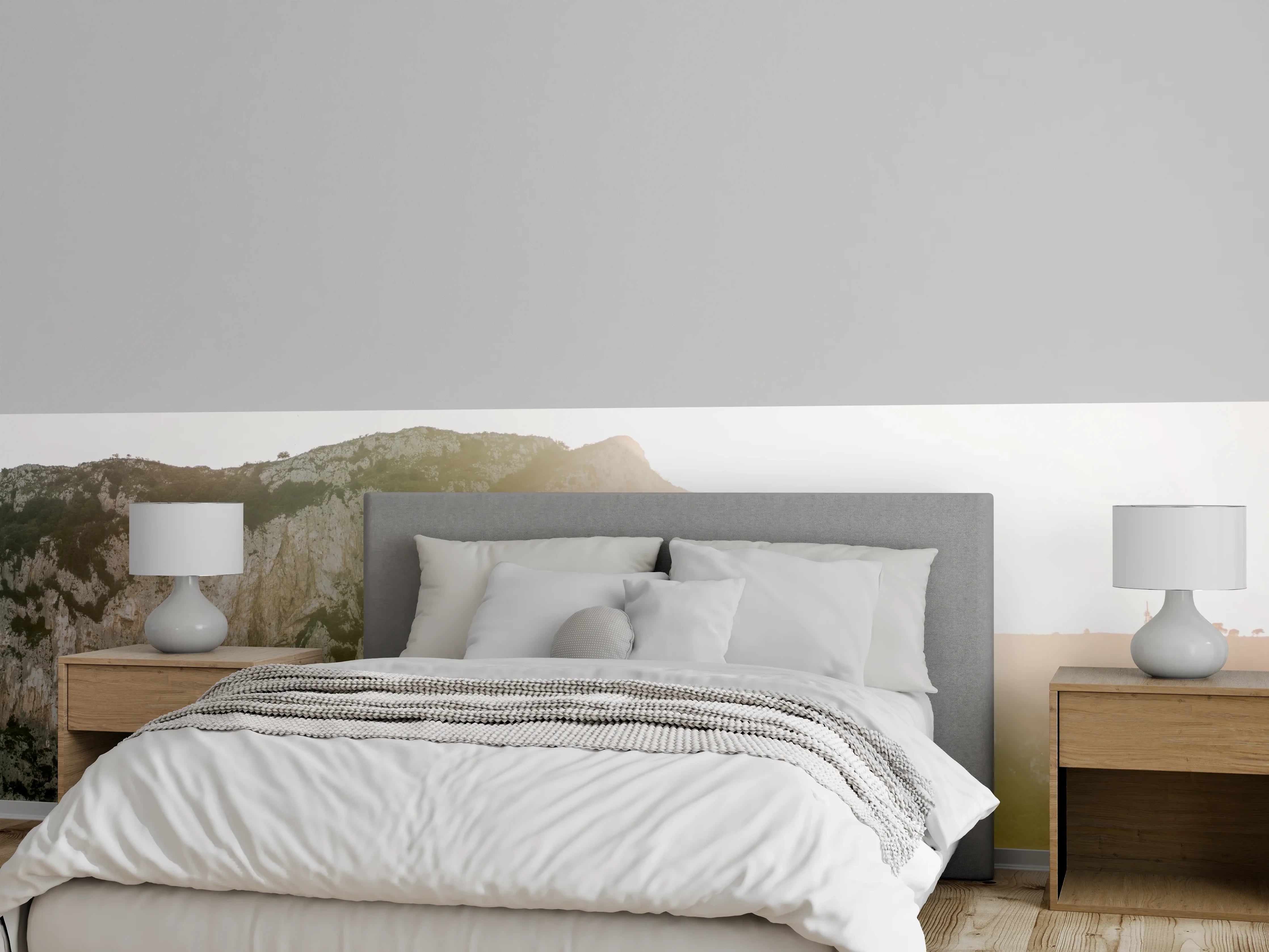 Wandverkleidung Schlafzimmer - Sonnenaufgang über Capris Bergen