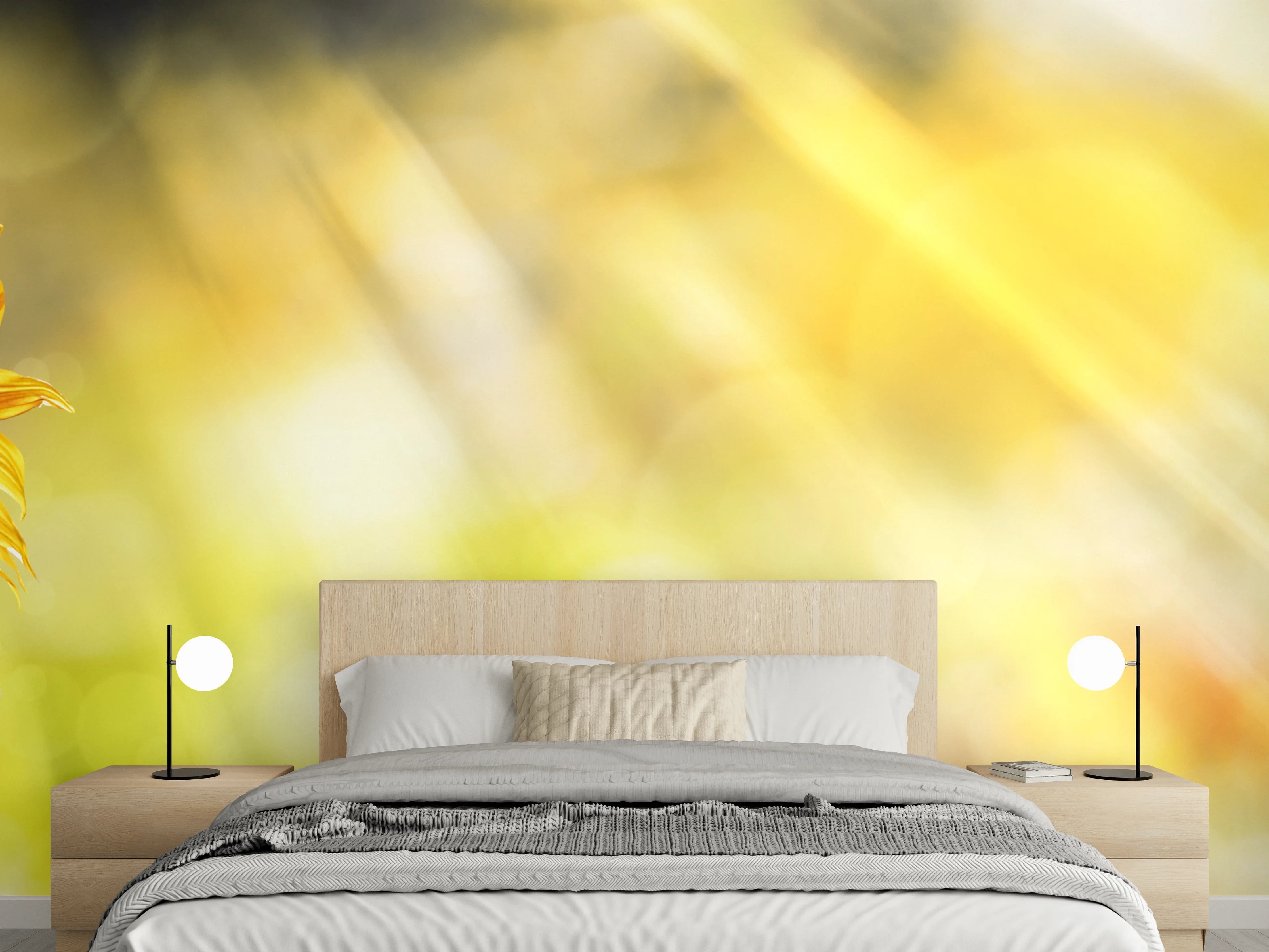 Wandverkleidung Schlafzimmer - Sonnenblume