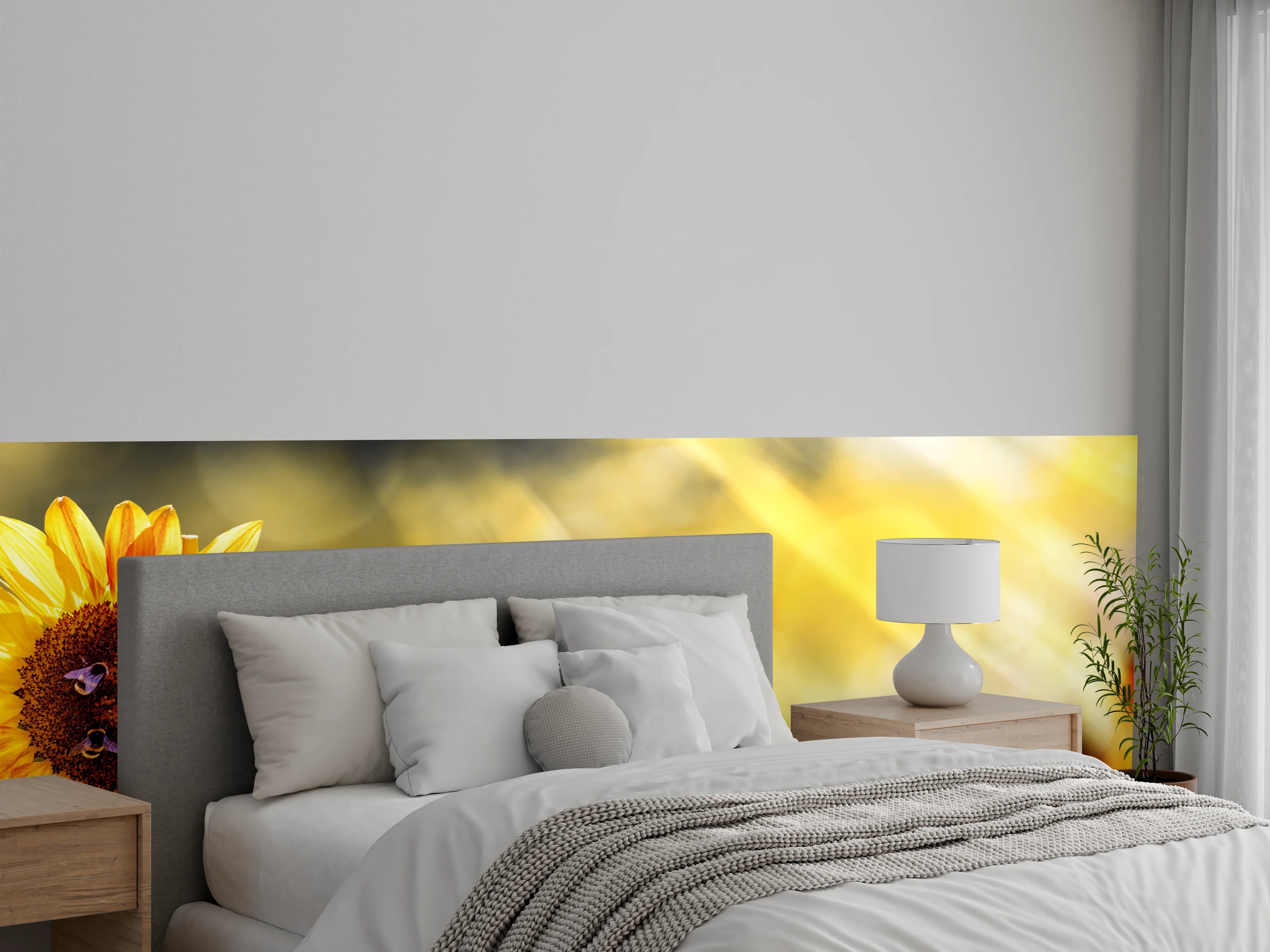 Wandverkleidung Schlafzimmer - Sonnenblume