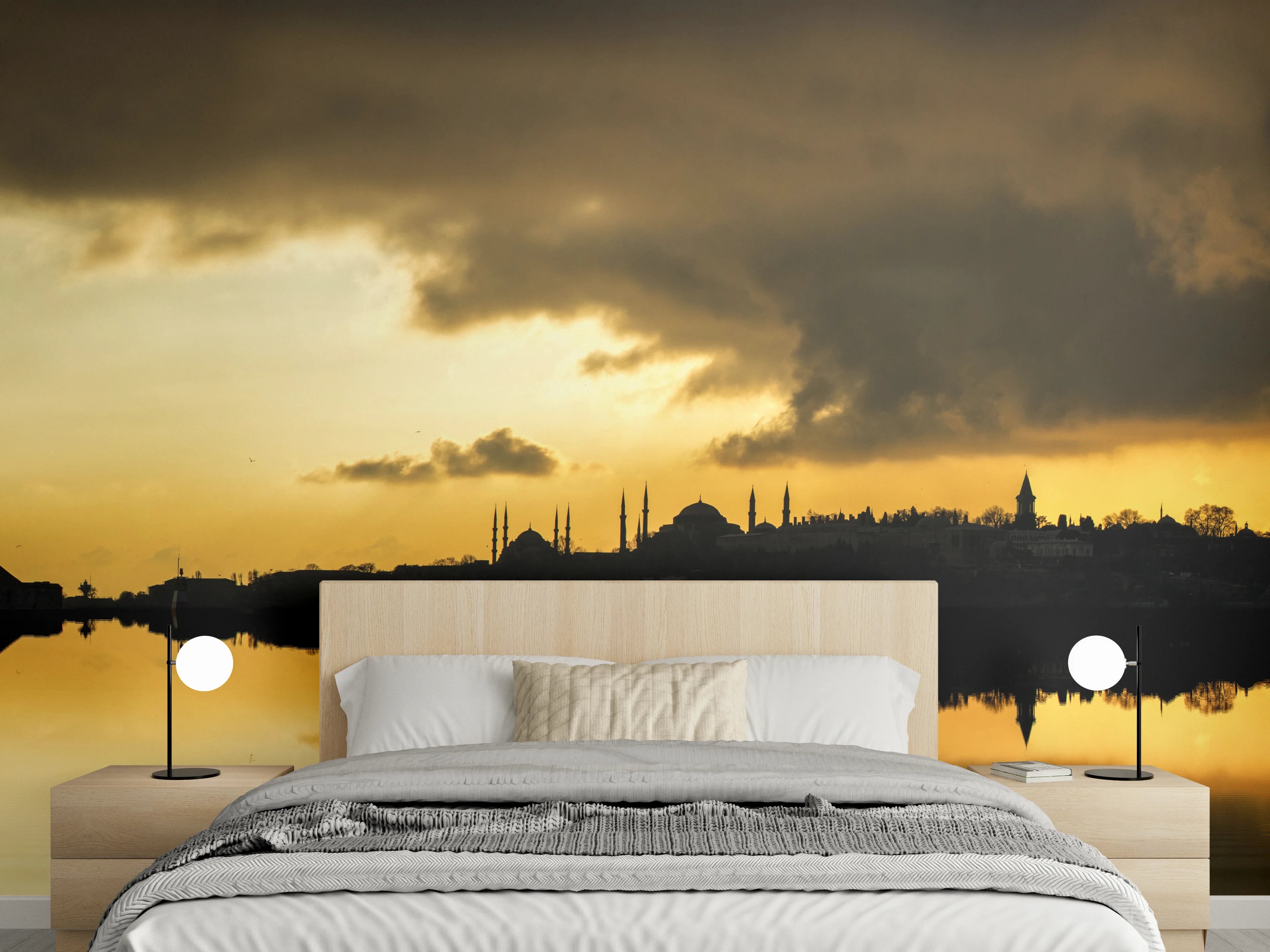 Wandverkleidung Schlafzimmer - Sonnenuntergang Istanbul - Kiz kulesi