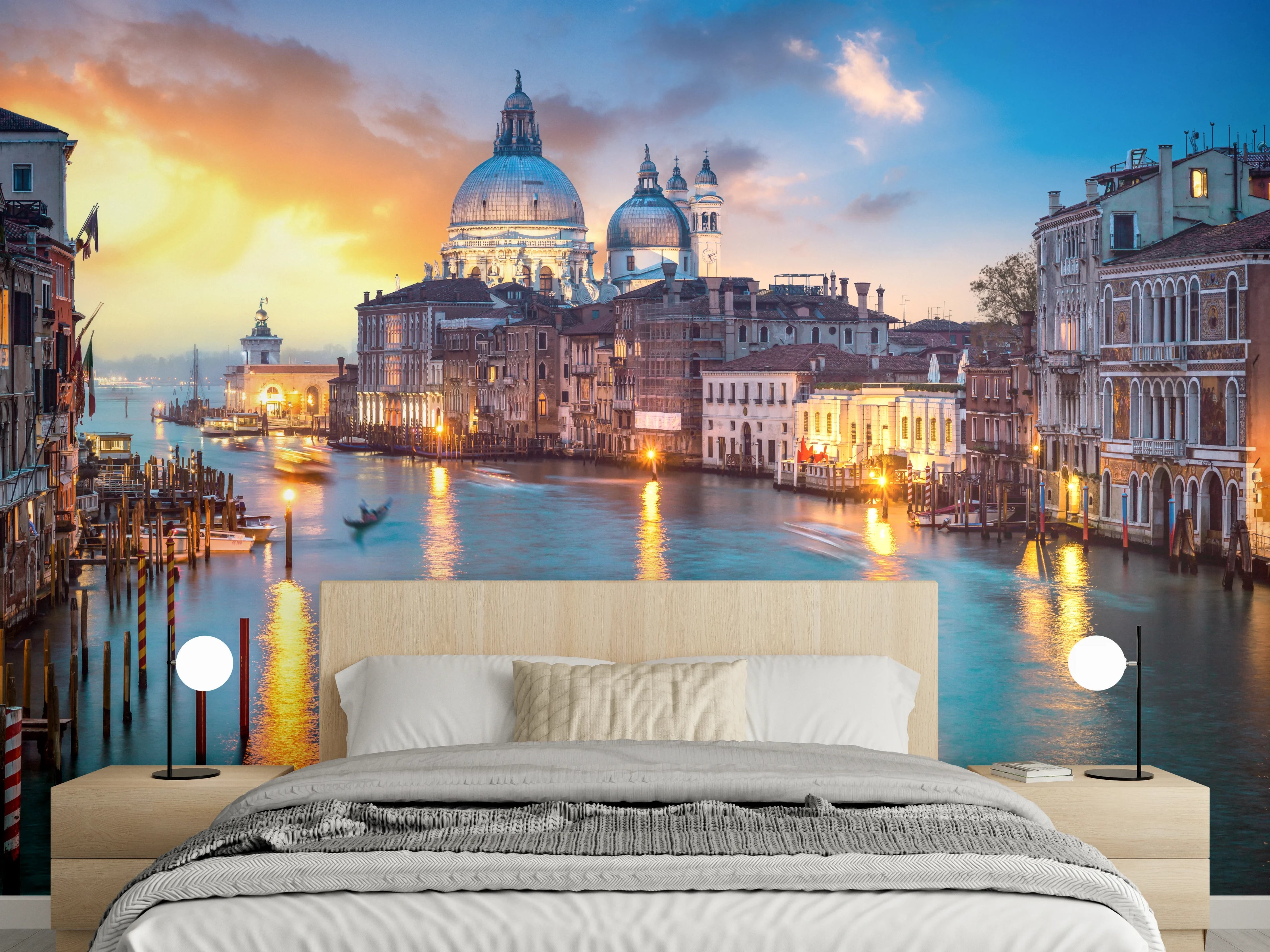 Wandverkleidung Schlafzimmer - Sonnenuntergang am Canal Grande - Venedig