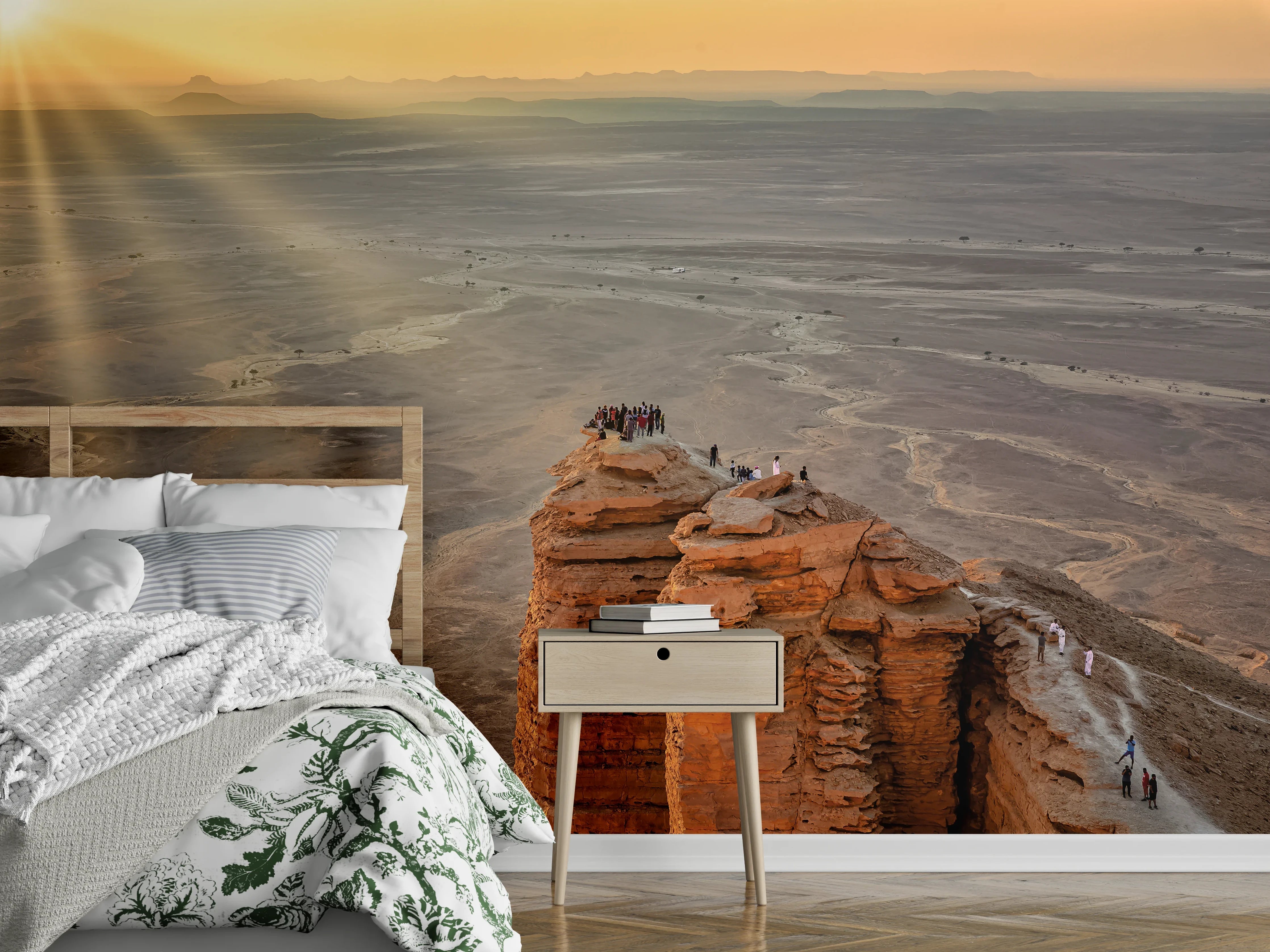 Wandverkleidung Schlafzimmer - Sonnenuntergang am Felsenplateau