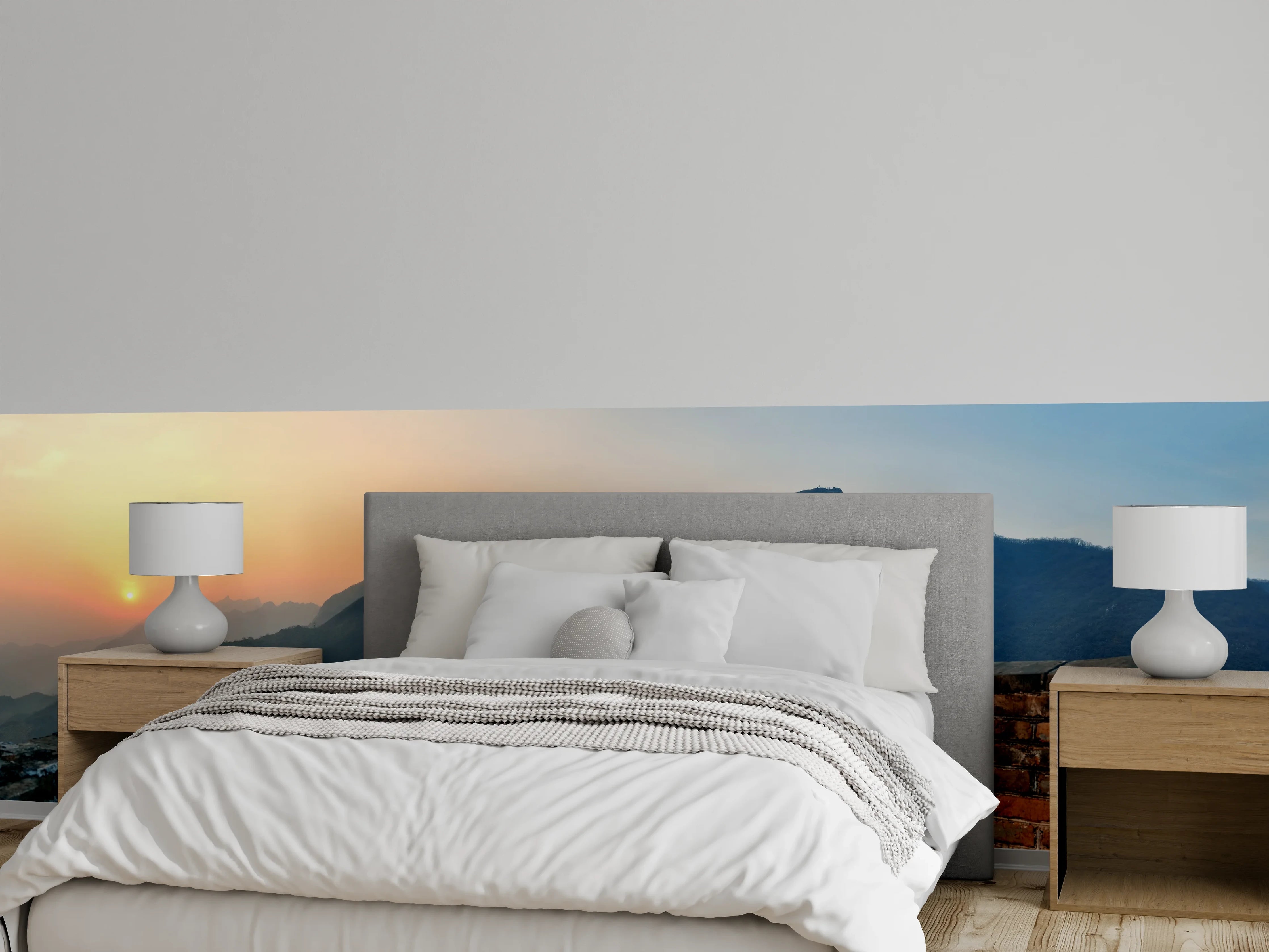 Wandverkleidung Schlafzimmer - Sonnenuntergang an der Großen Mauer