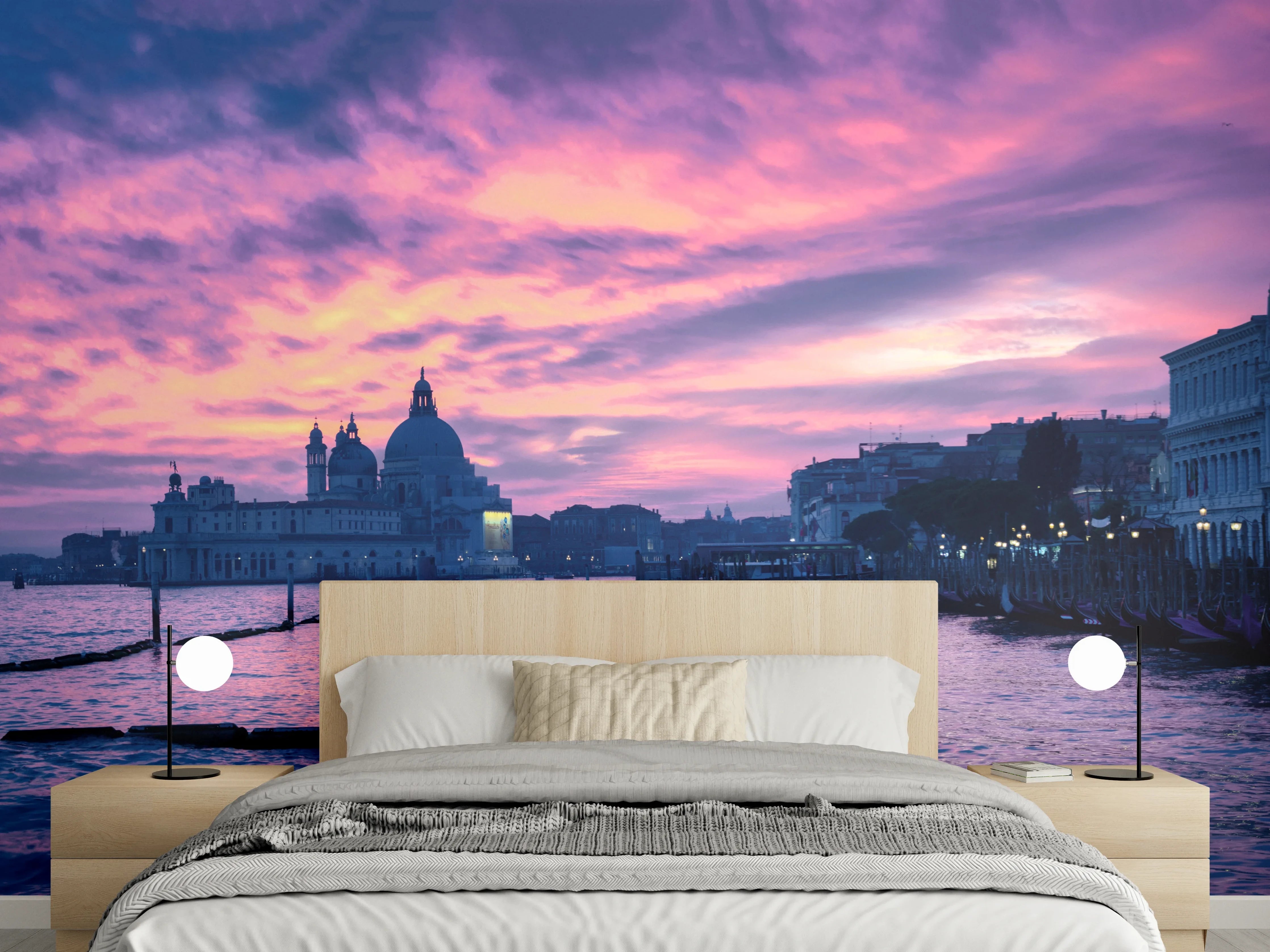 Wandverkleidung Schlafzimmer - Sonnenuntergang in Venedig