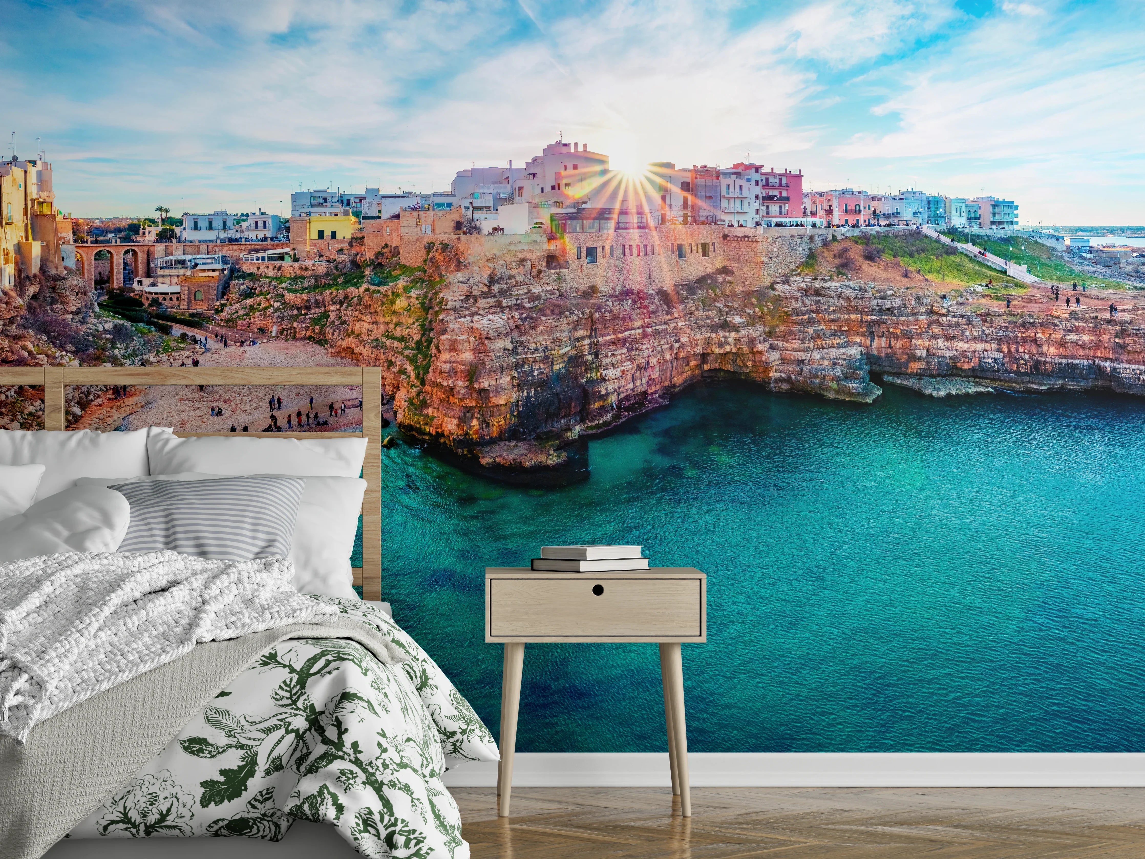 Wandverkleidung Schlafzimmer - Stadtbild von Polignano a Mare