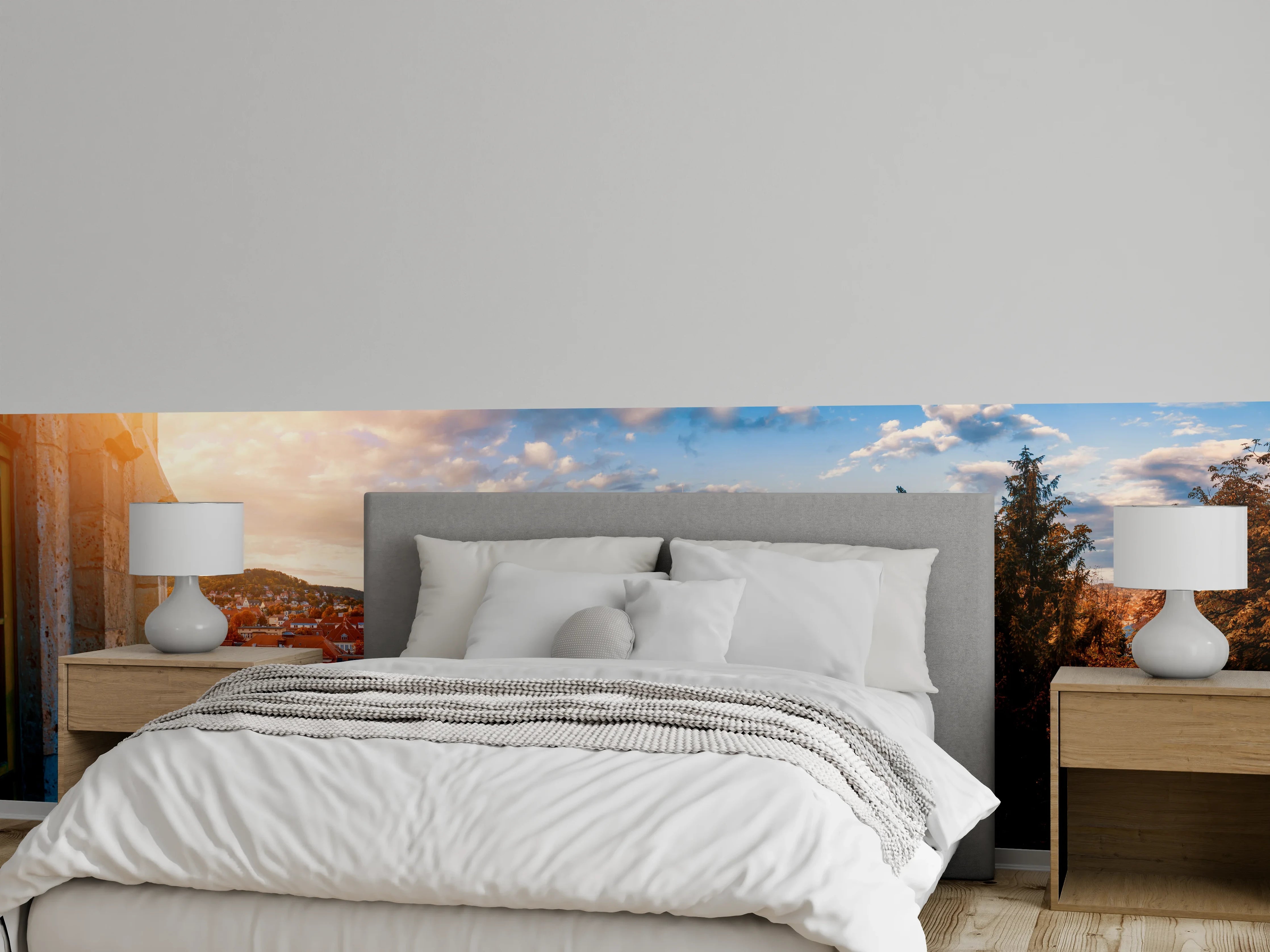 Wandverkleidung Schlafzimmer - Stadtblick auf Jena