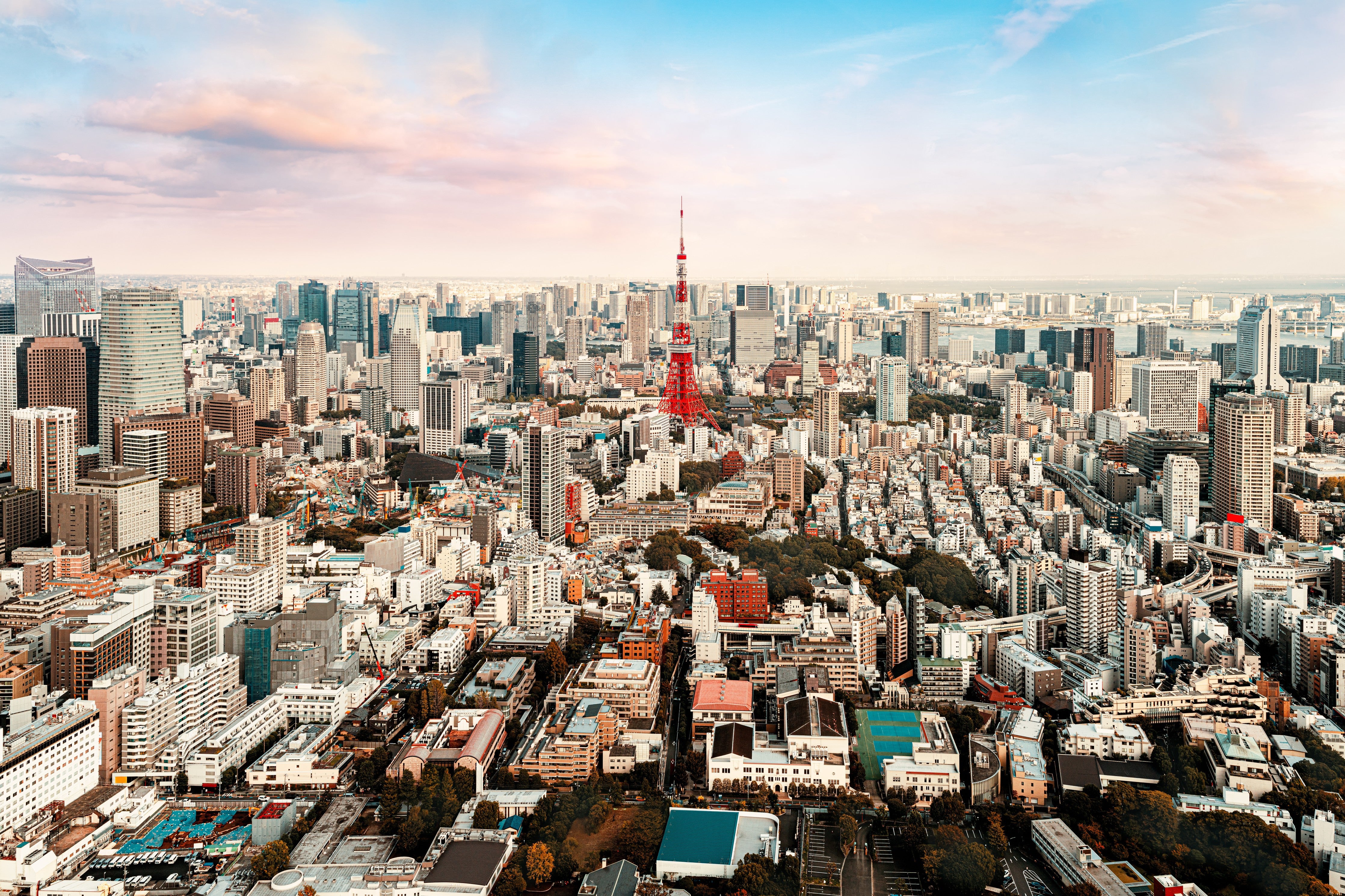 Wandverkleidung Schlafzimmer-Stadtpanorama Tokio mit Tokyo Tower