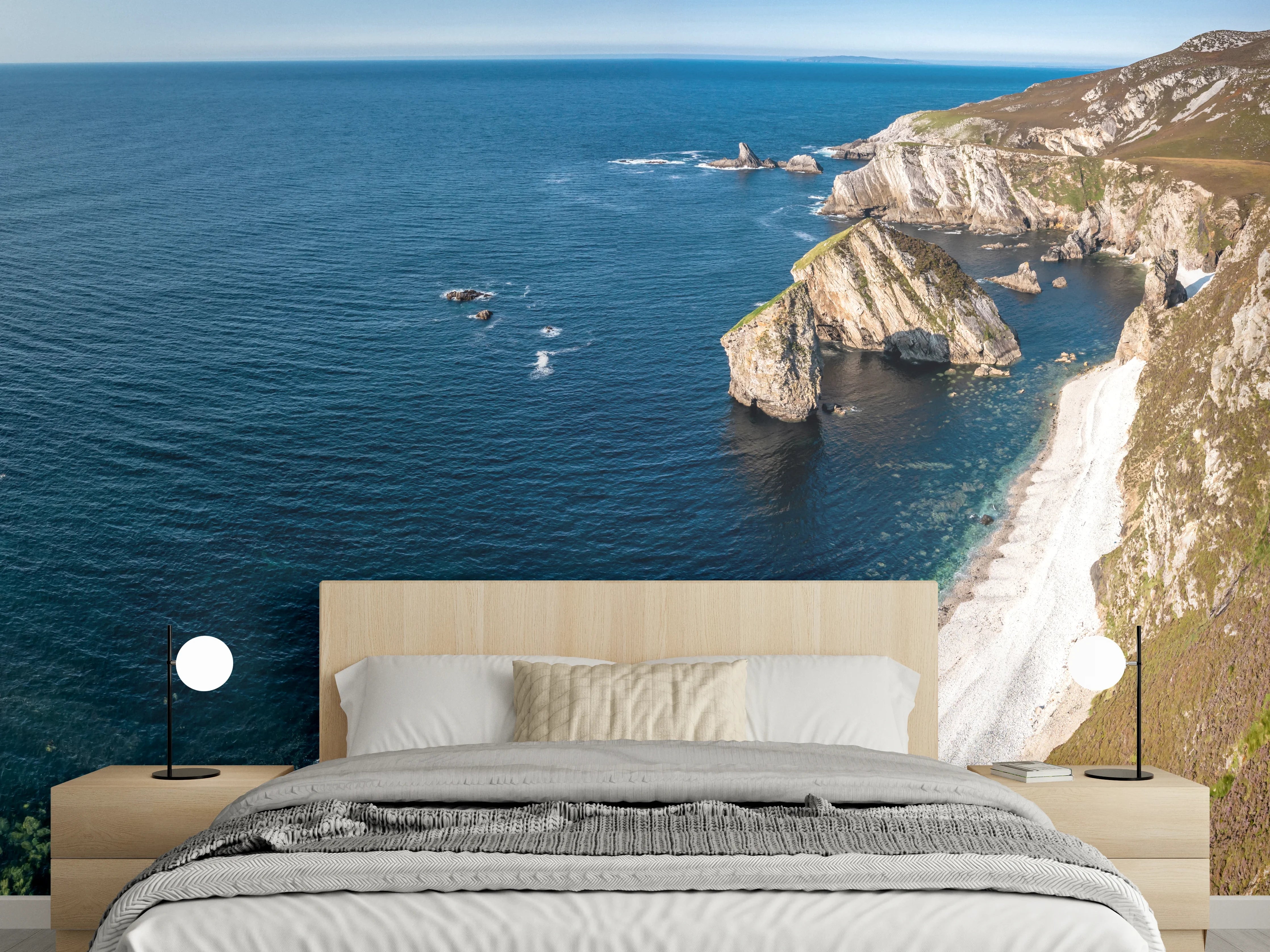 Wandverkleidung Schlafzimmer - Steilküste am Meer – Naturpanorama