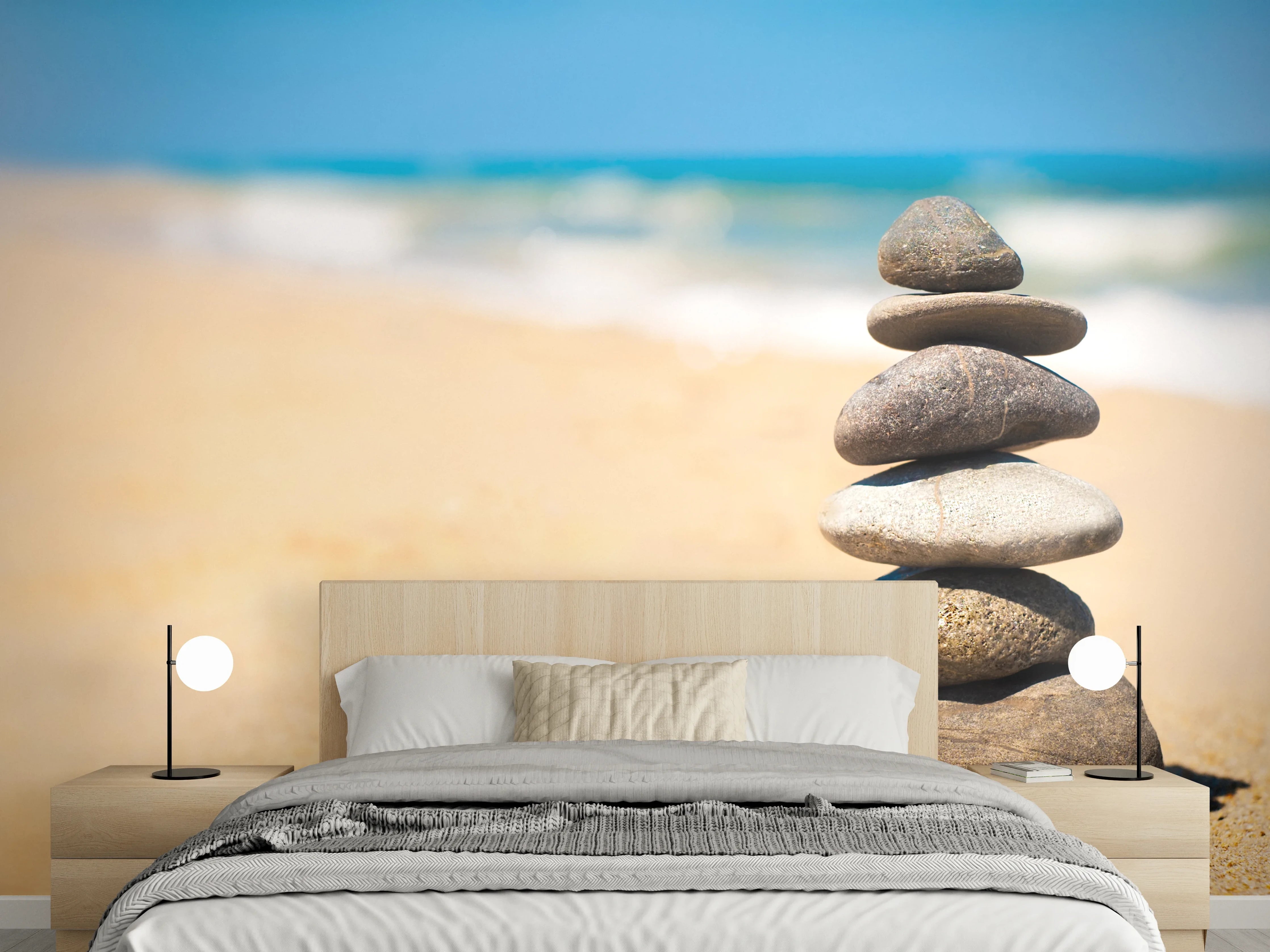 Wandverkleidung Schlafzimmer - Steine Meditation Balance