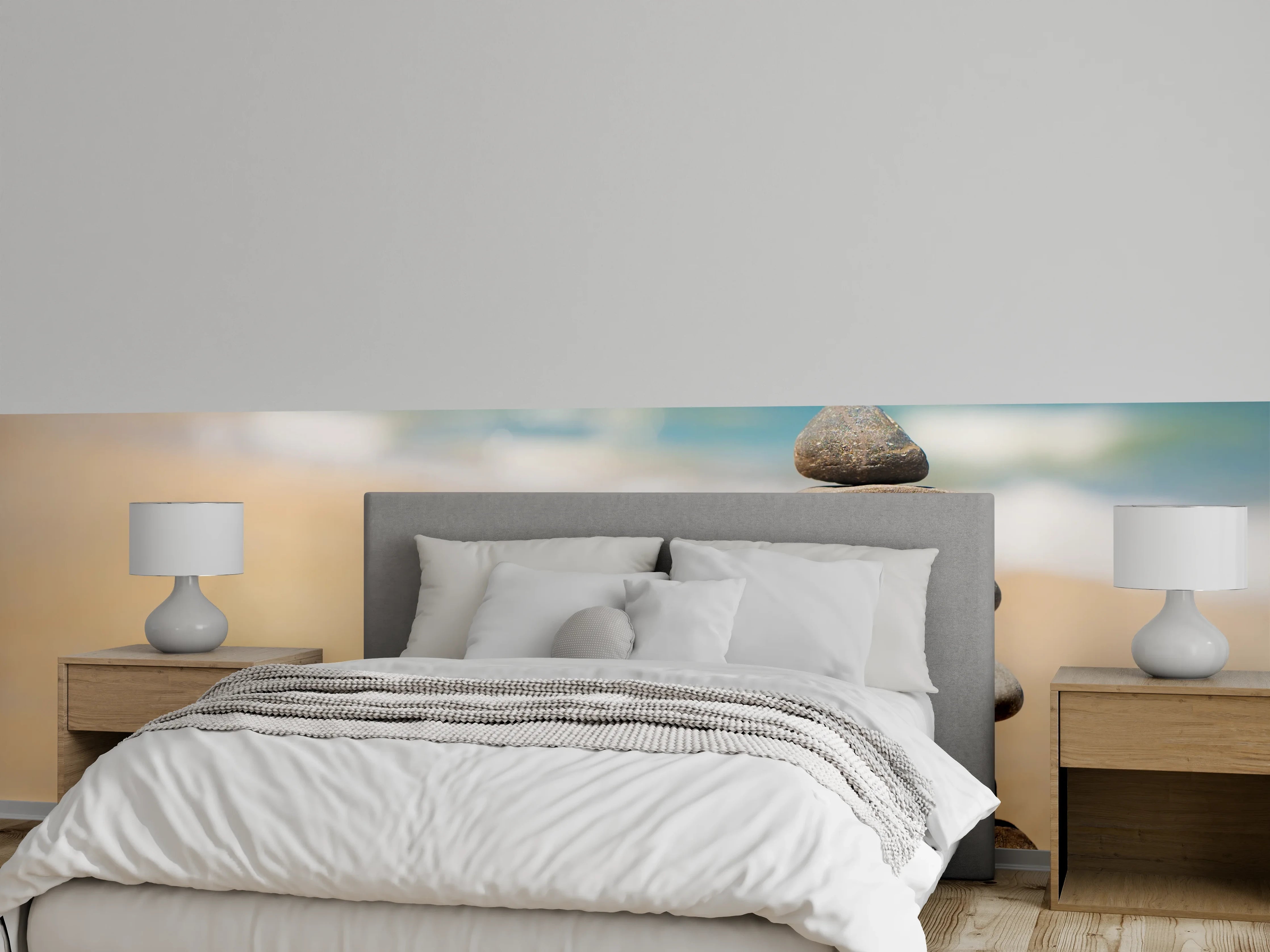 Wandverkleidung Schlafzimmer - Steine Meditation Balance