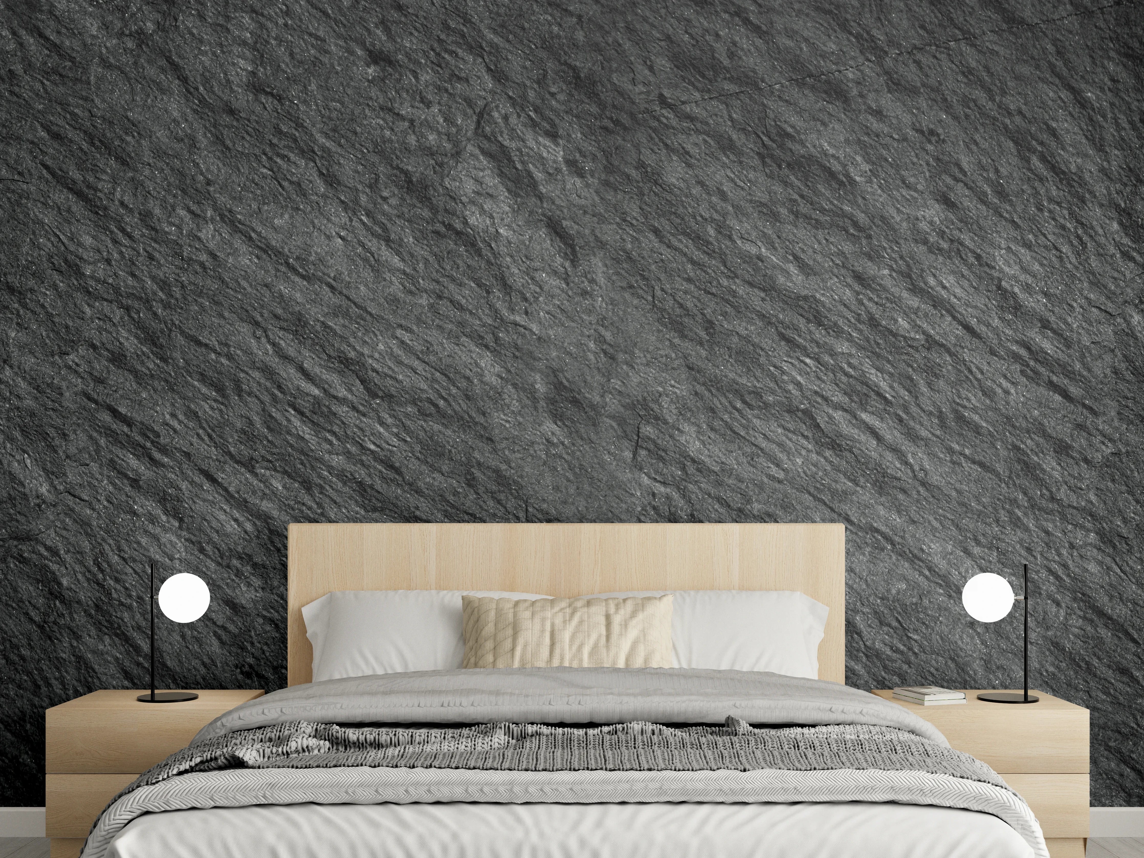 Wandverkleidung Schlafzimmer - Steintextur mit Rissen