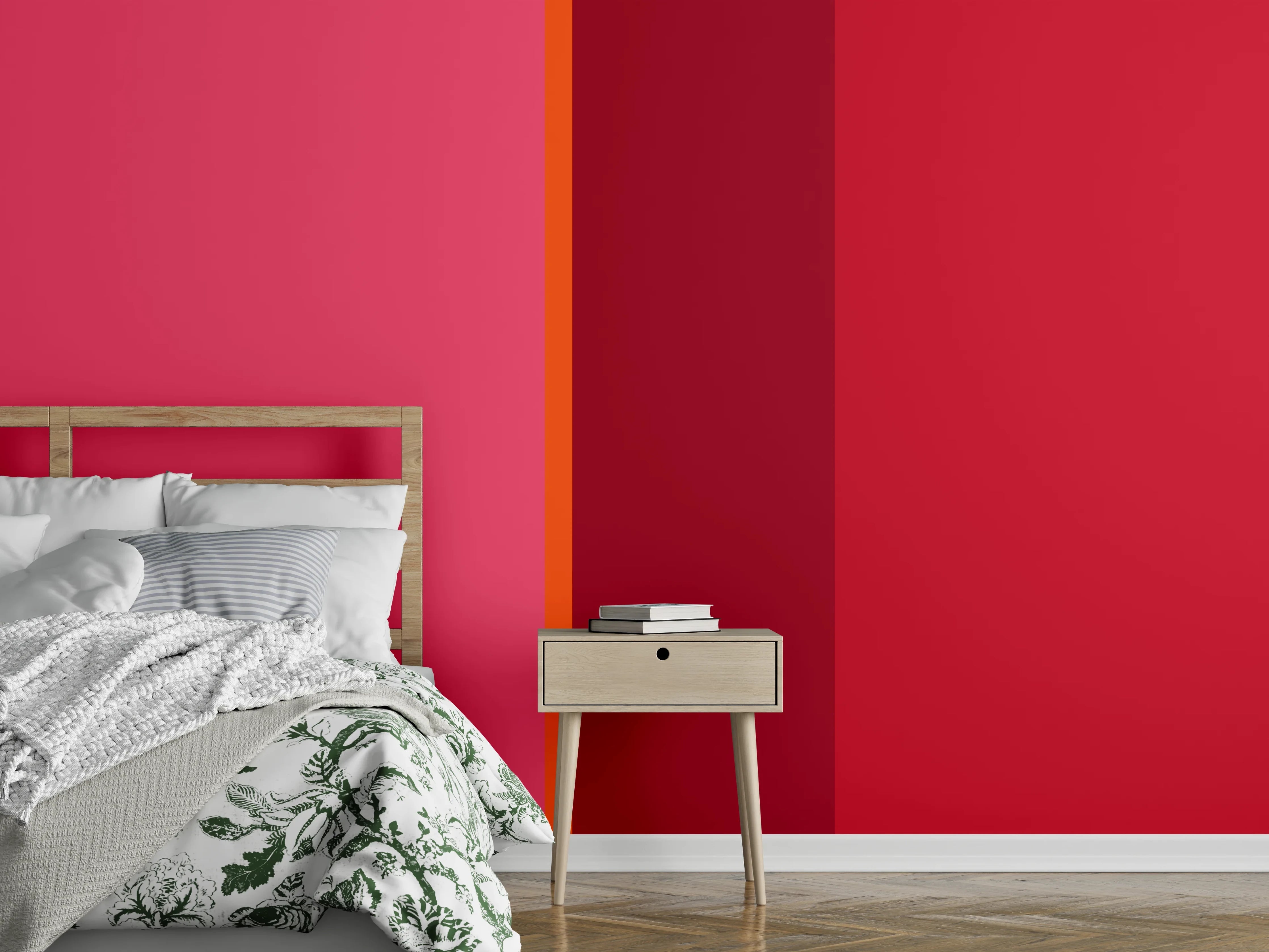 Wandverkleidung Schlafzimmer - Stilvolle Wandgestaltung Rot Pink Abstrakt