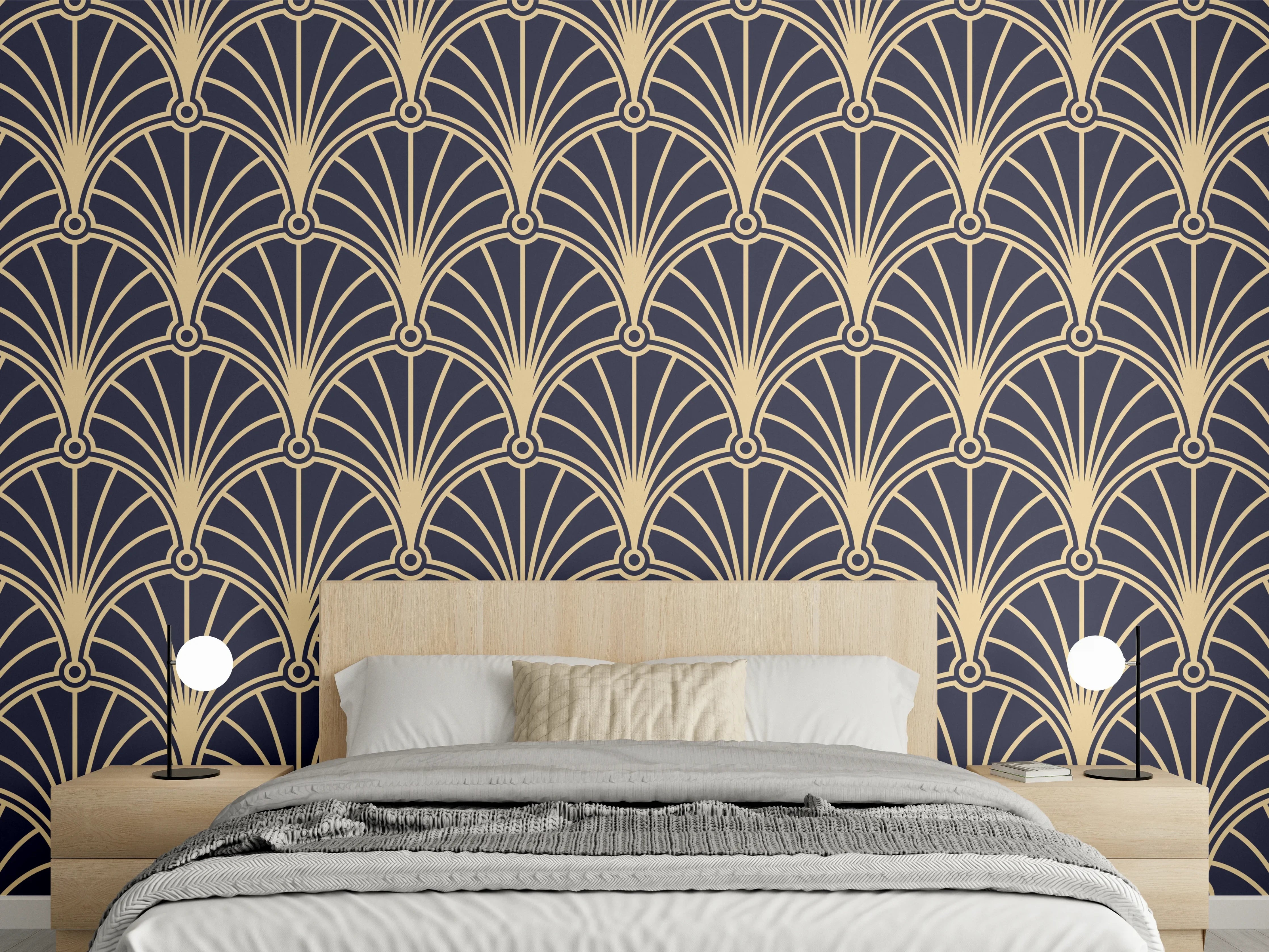 Wandverkleidung Schlafzimmer - Stilvolles Art-Deko-Muster