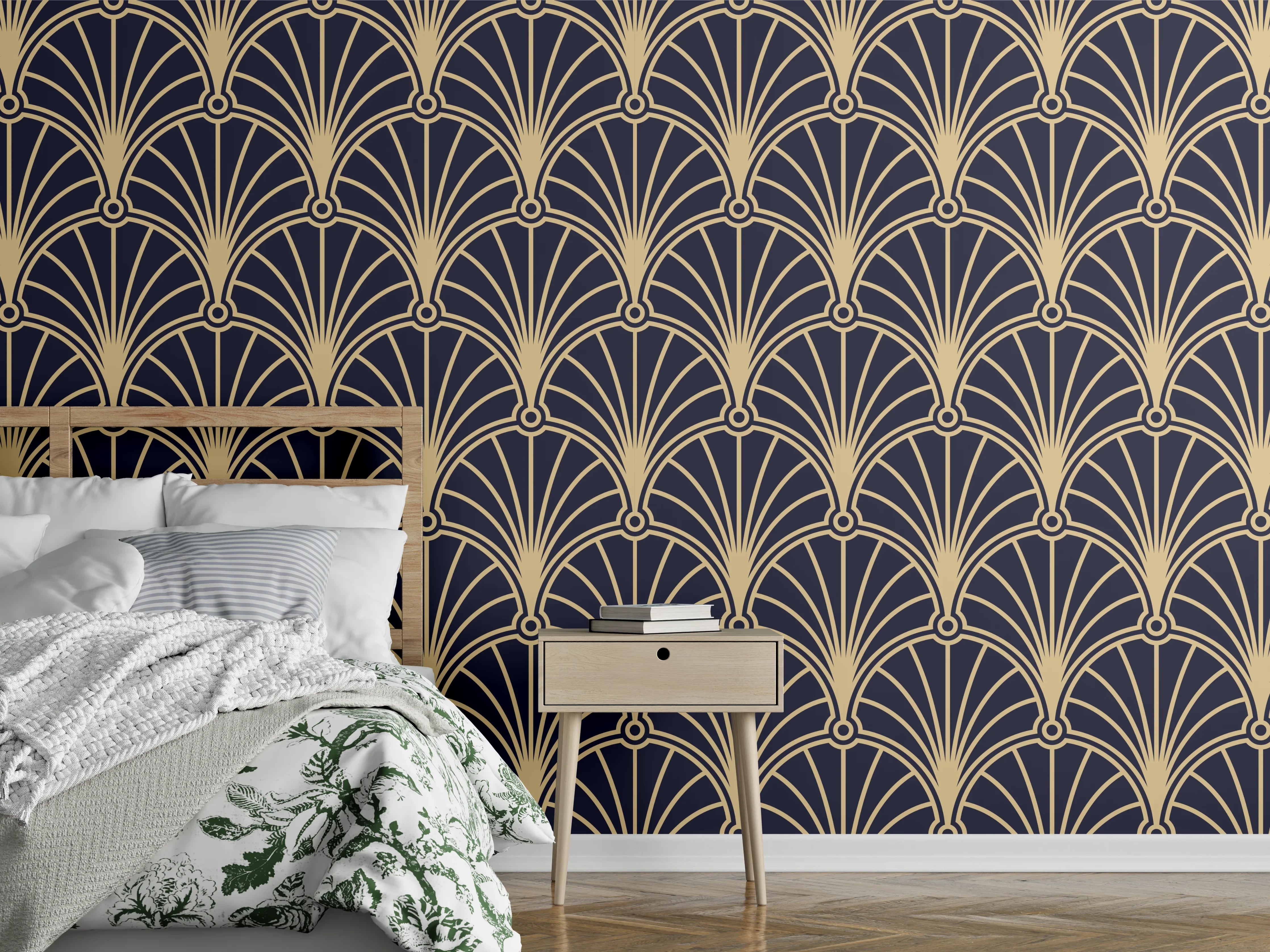 Wandverkleidung Schlafzimmer - Stilvolles Art-Deko-Muster