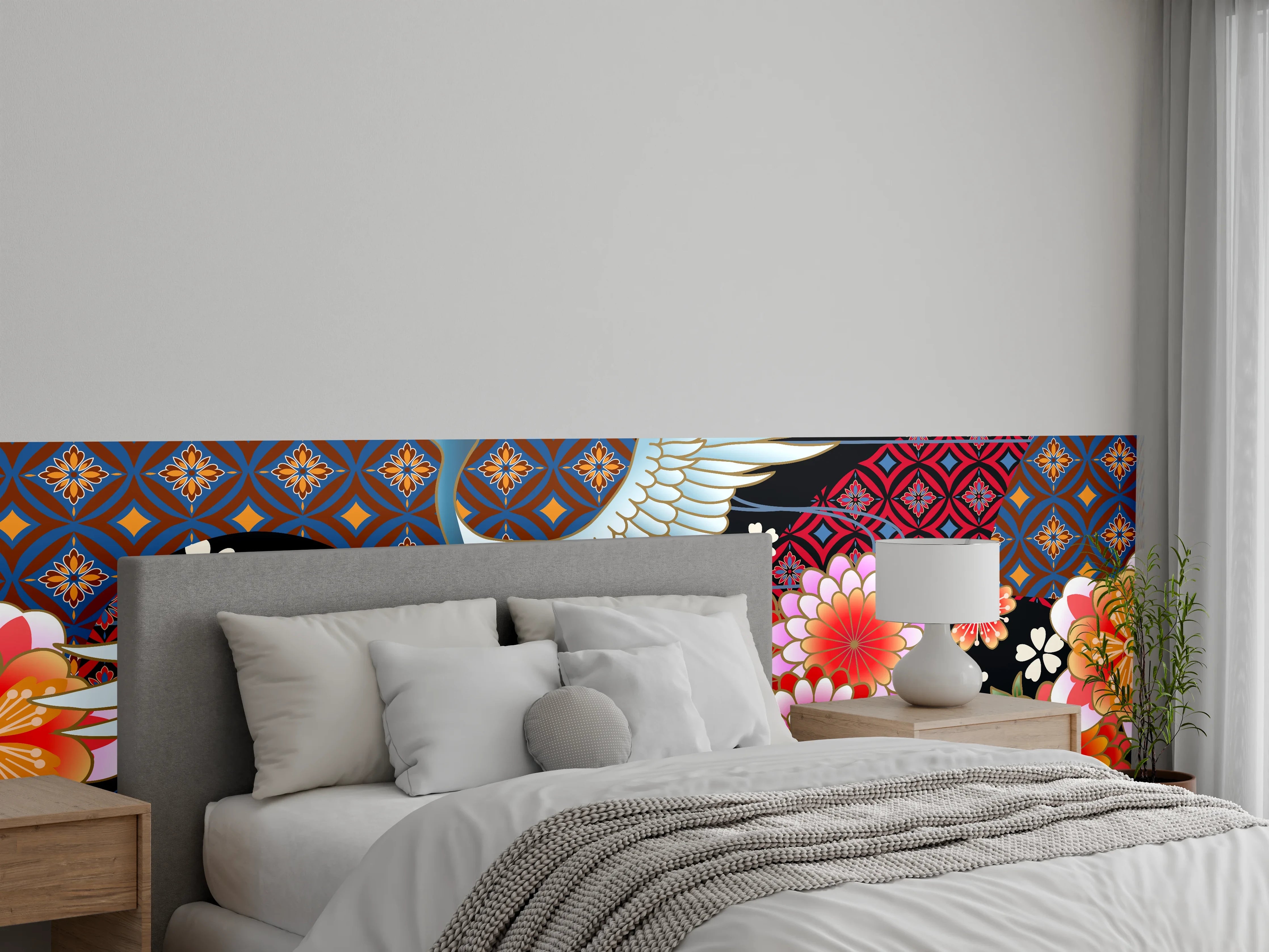Wandverkleidung Schlafzimmer - Stolzer Kranich