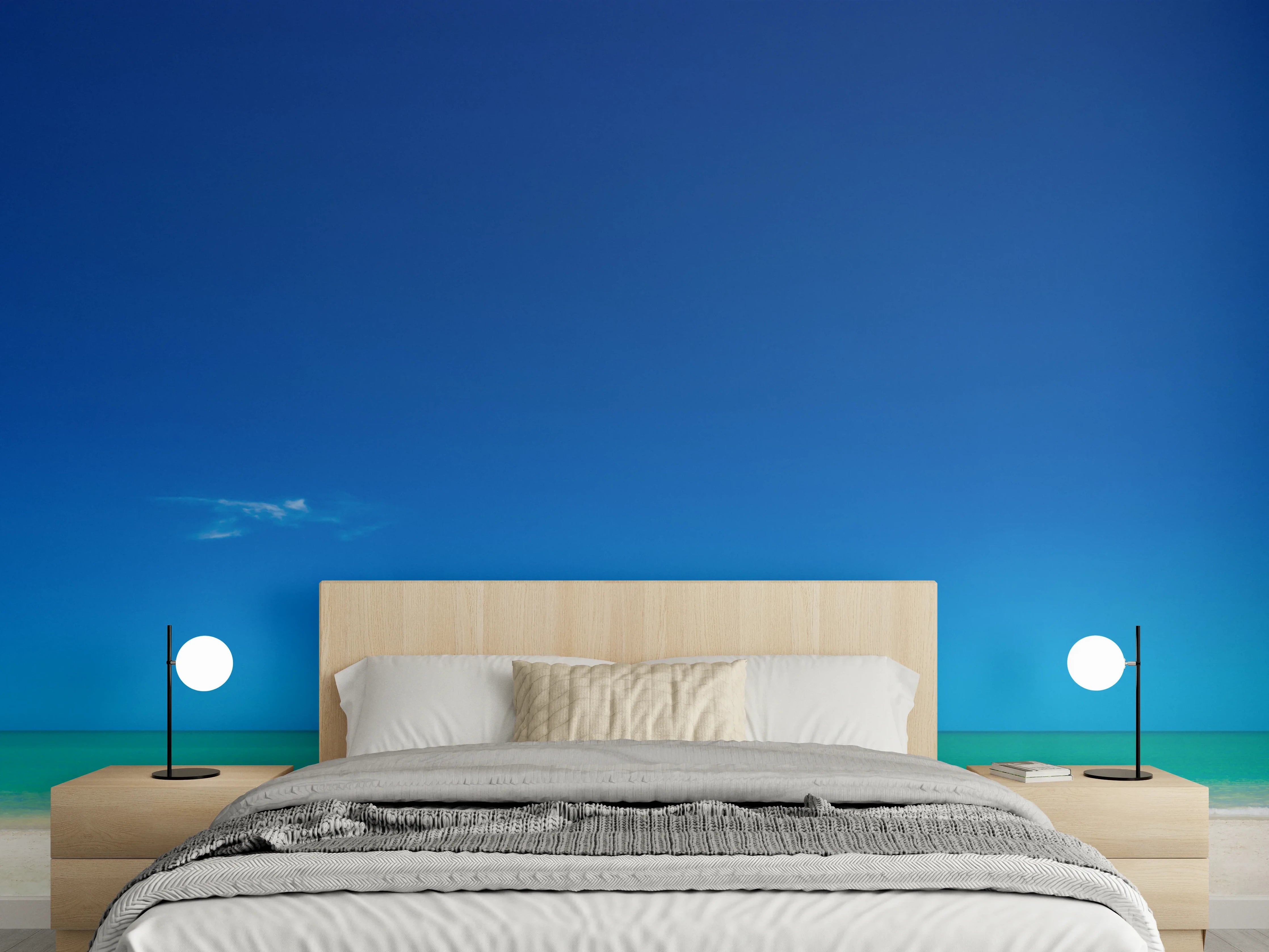 Wandverkleidung Schlafzimmer - Strand Idylle Meerblick Sommer