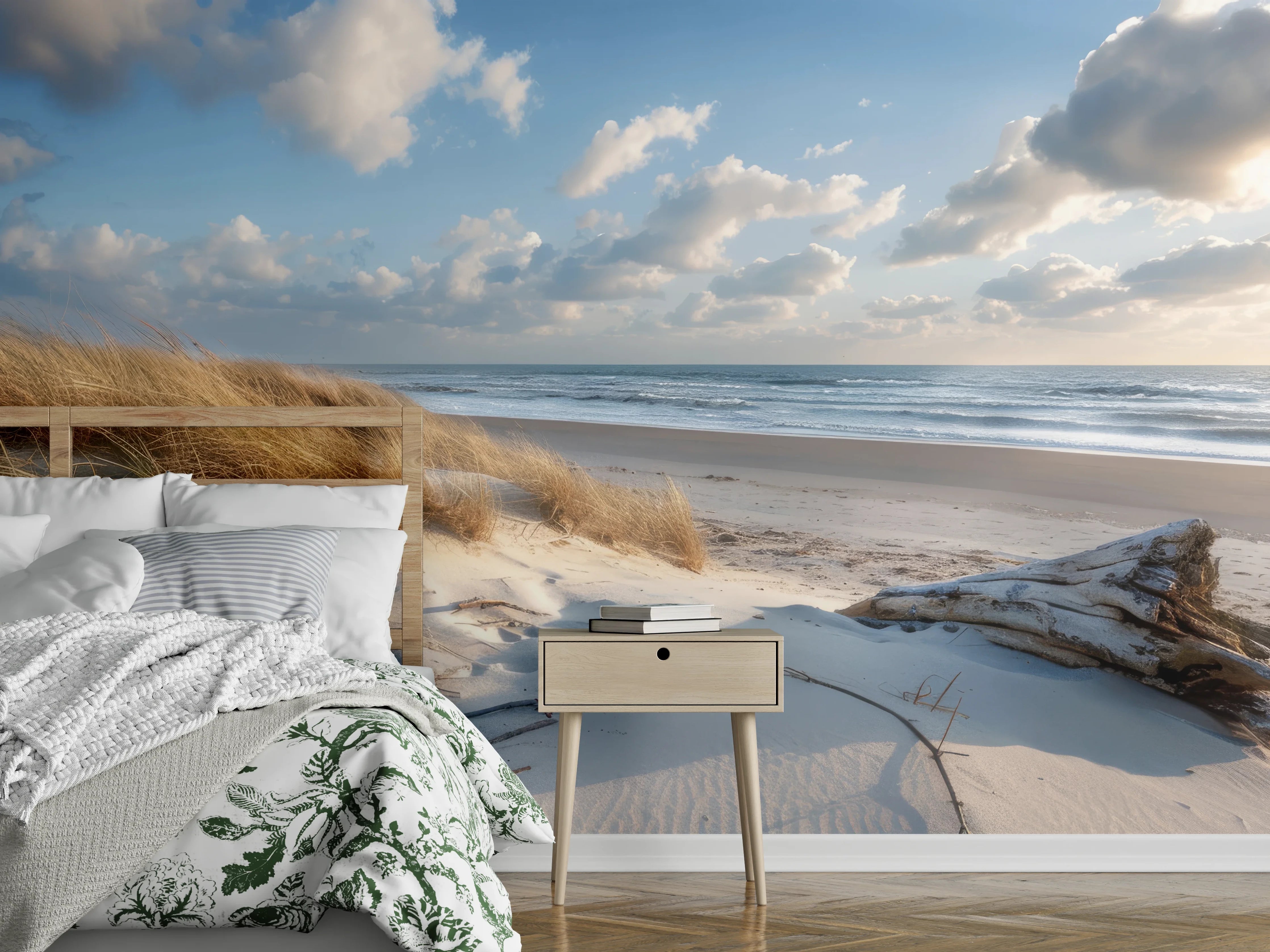 Wandverkleidung Schlafzimmer - Stranddüne Sonnenaufgang Meeresblick