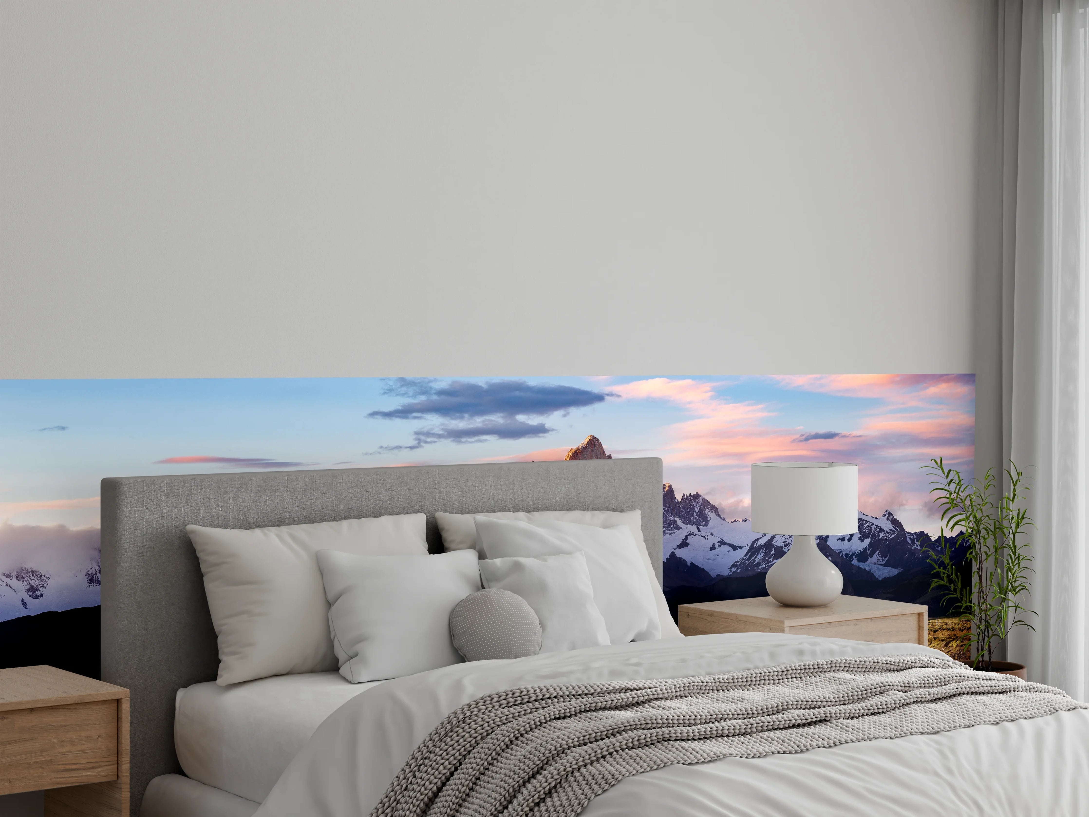 Wandverkleidung Schlafzimmer - Straße mit Blick auf Berge