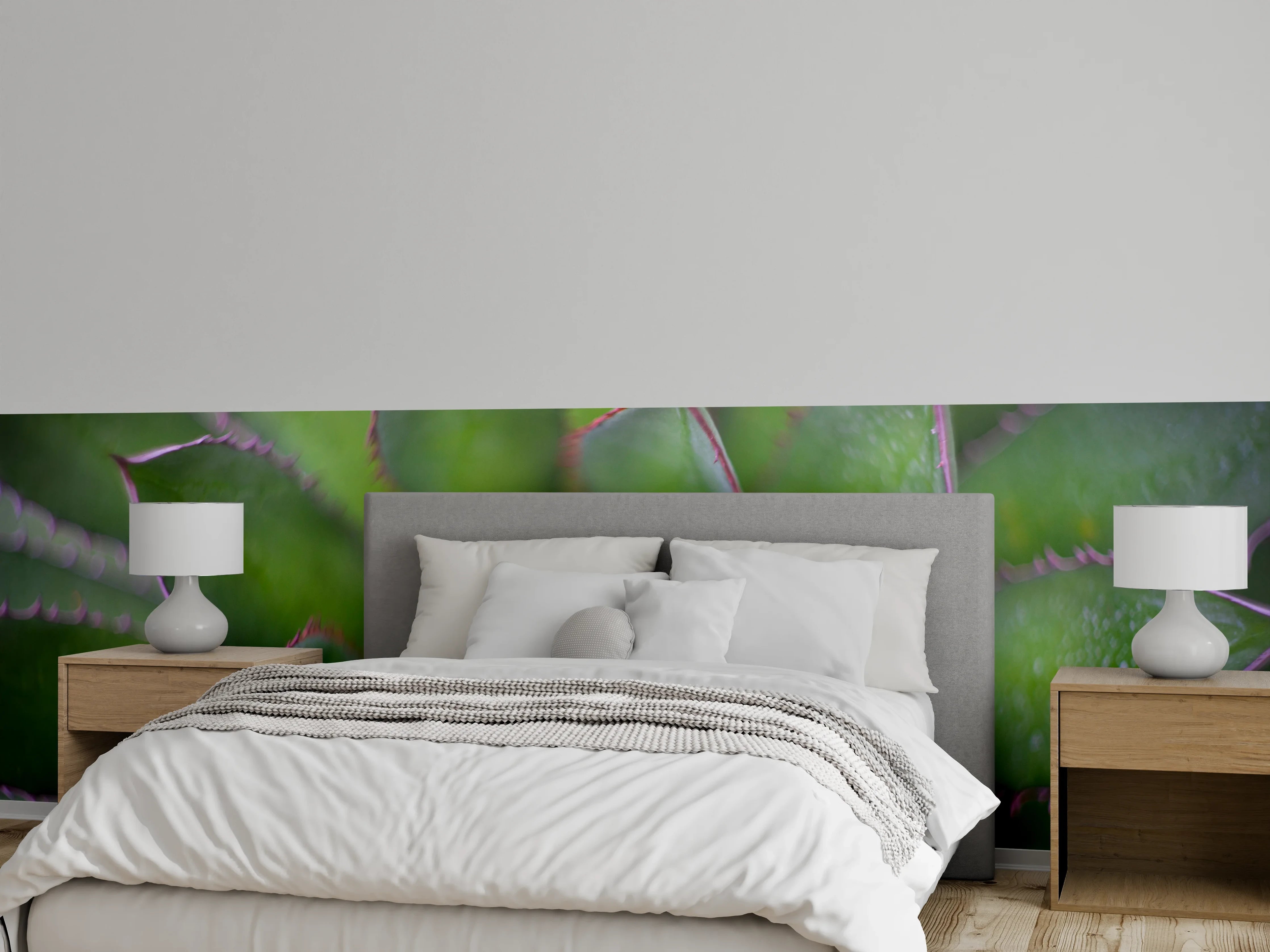 Wandverkleidung Schlafzimmer - Sukkulente Makro Grün Abstrakt
