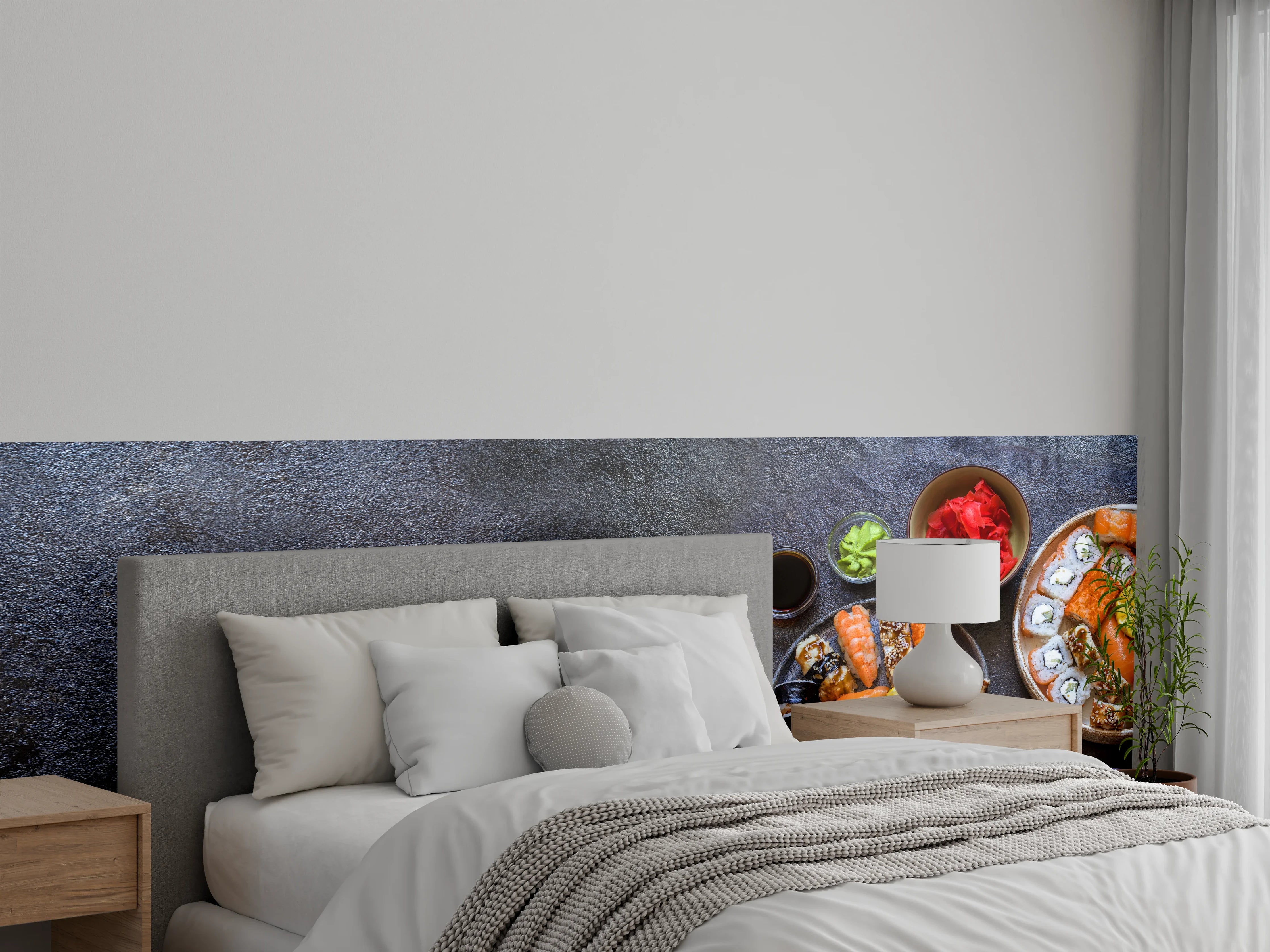 Wandverkleidung Schlafzimmer - Sushi-Bowl mit Lachs