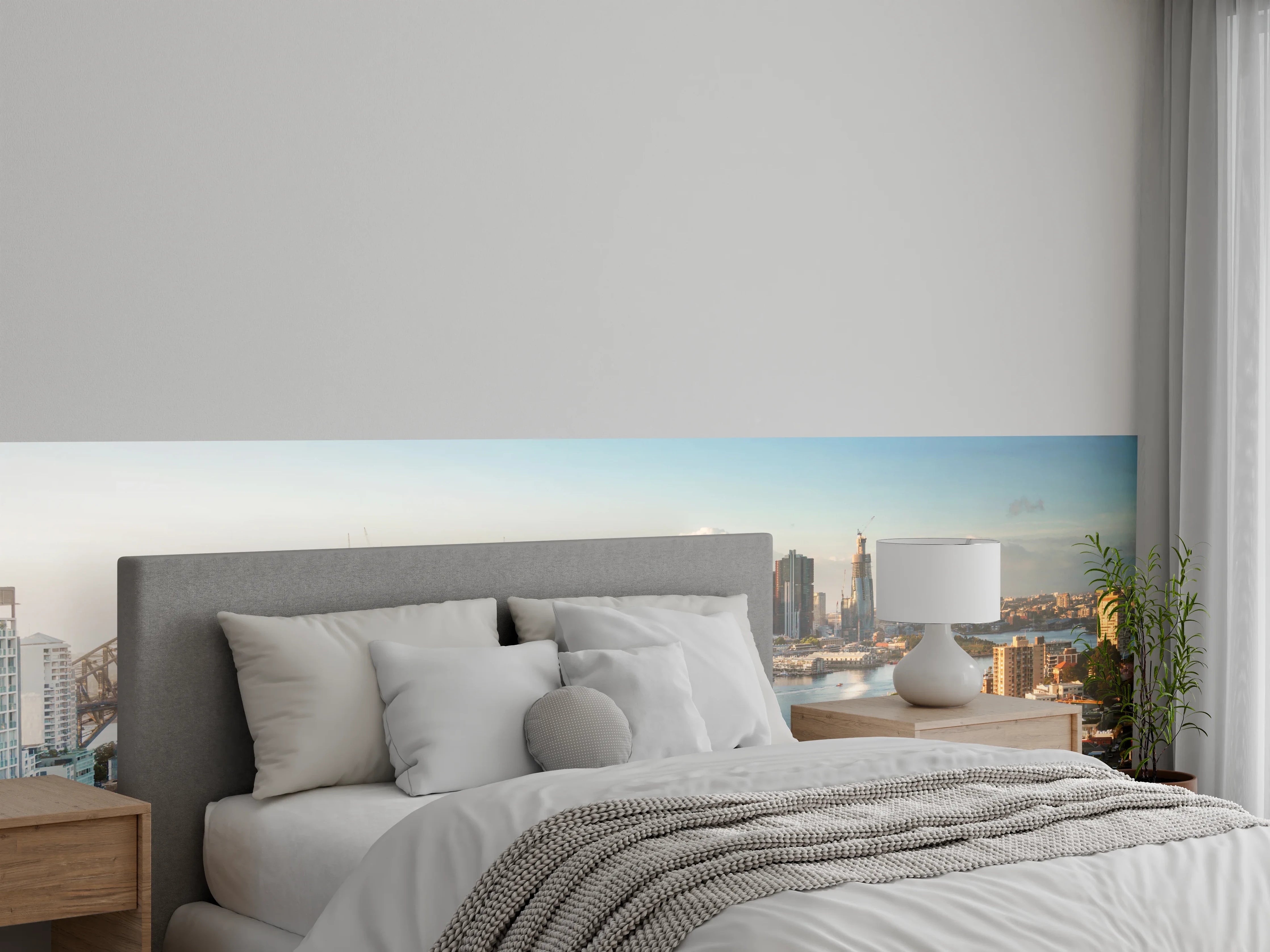 Wandverkleidung Schlafzimmer - Sydney Skyline: Hafenblick mit Brücke