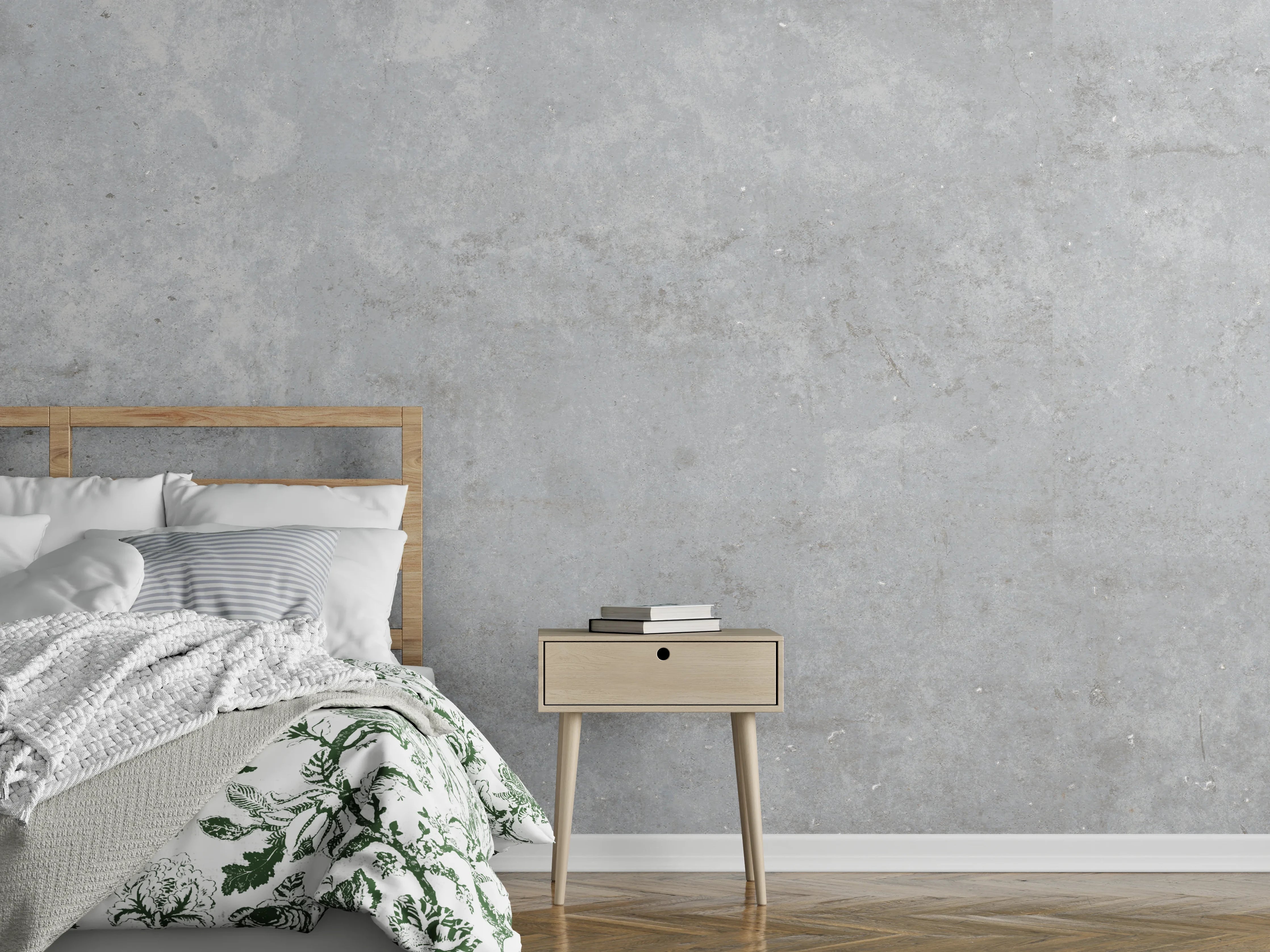 Wandverkleidung Schlafzimmer - Textur Grau-Weißer Marmor