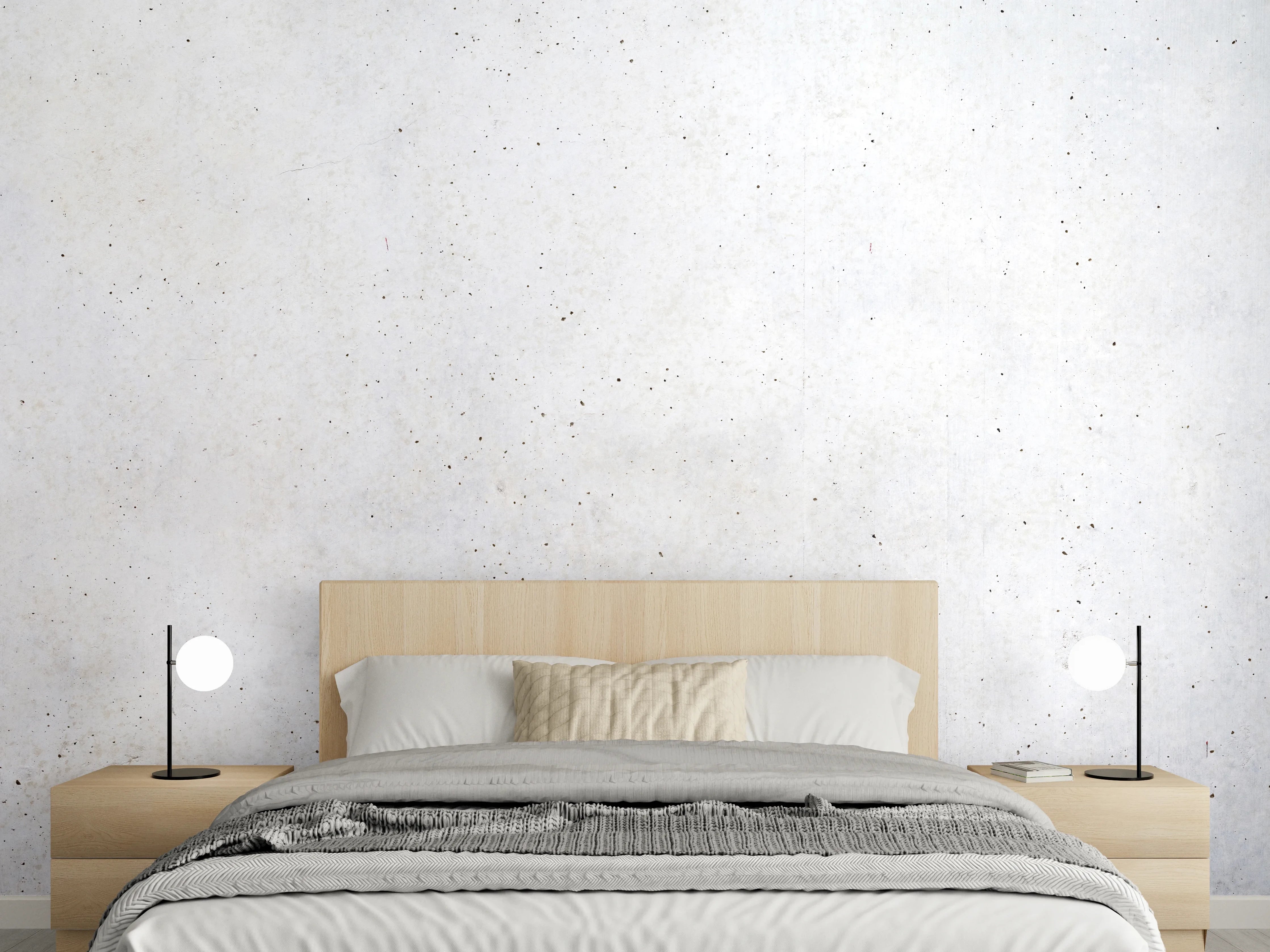Wandverkleidung Schlafzimmer - Textur einer weißen Betonwand