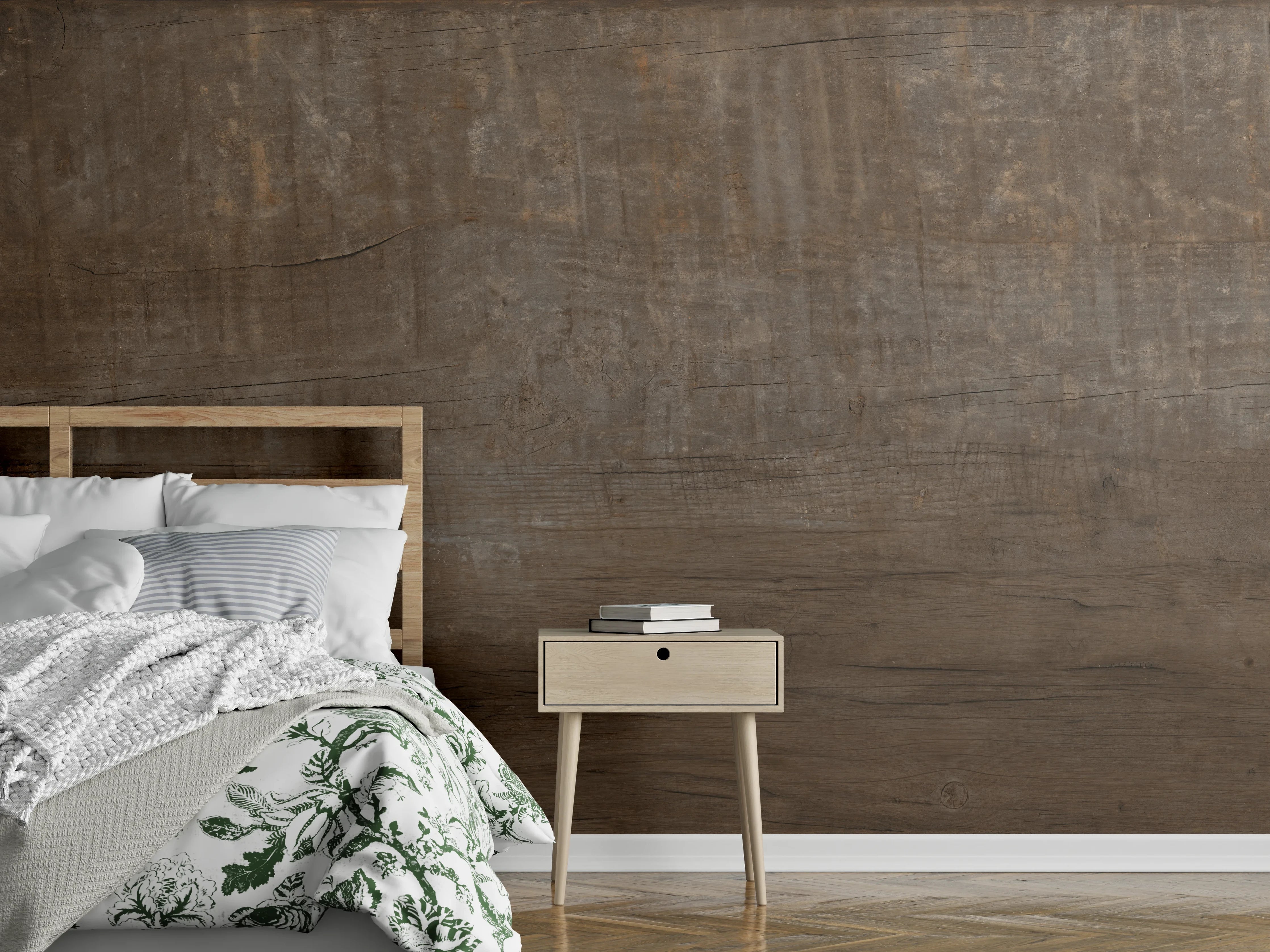 Wandverkleidung Schlafzimmer - Textur mit natürlicher Holzstruktur