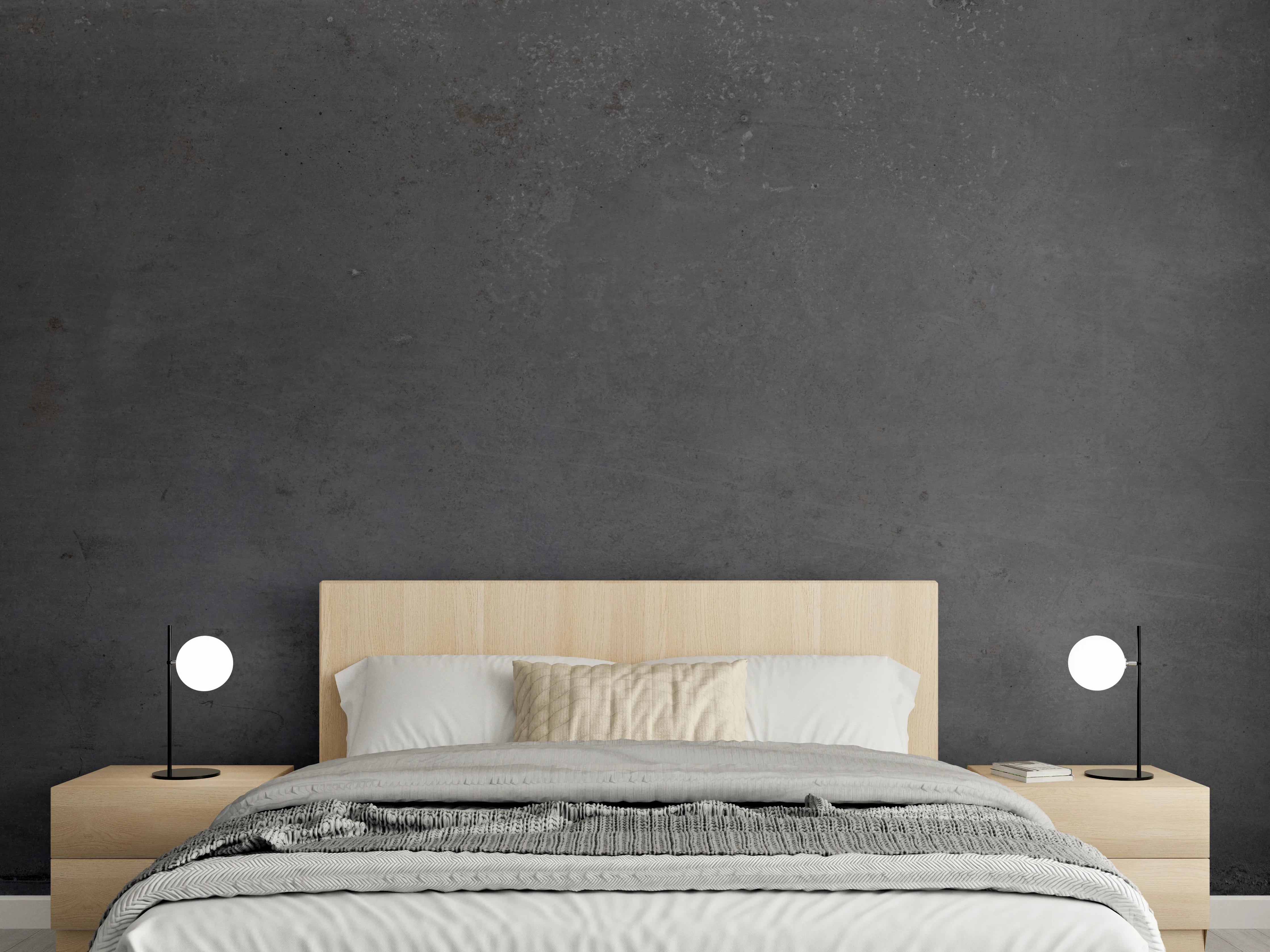 Wandverkleidung Schlafzimmer - Textur von poliertem Beton