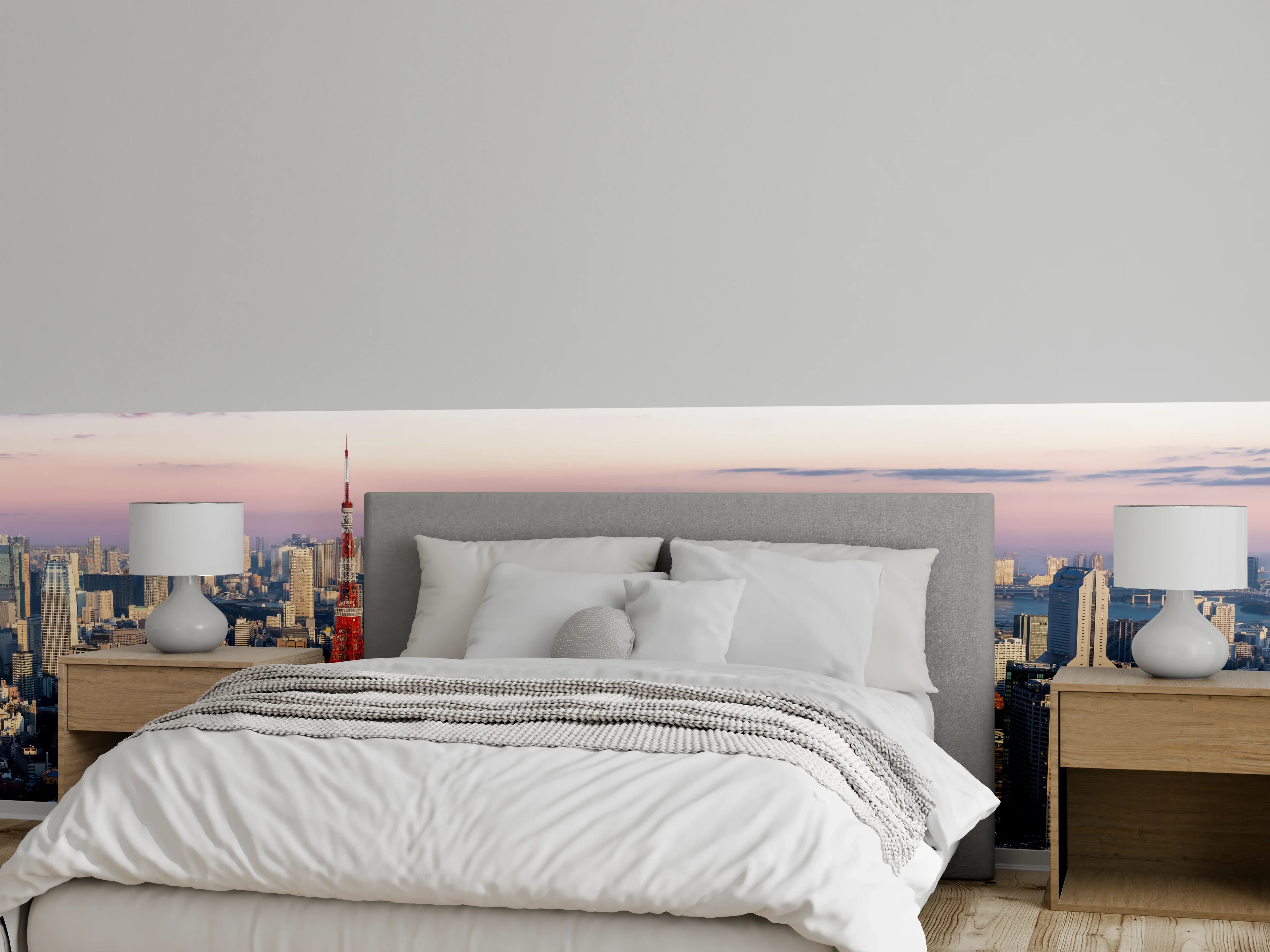 Wandverkleidung Schlafzimmer - Tokio Skyline mit Tokyo Tower