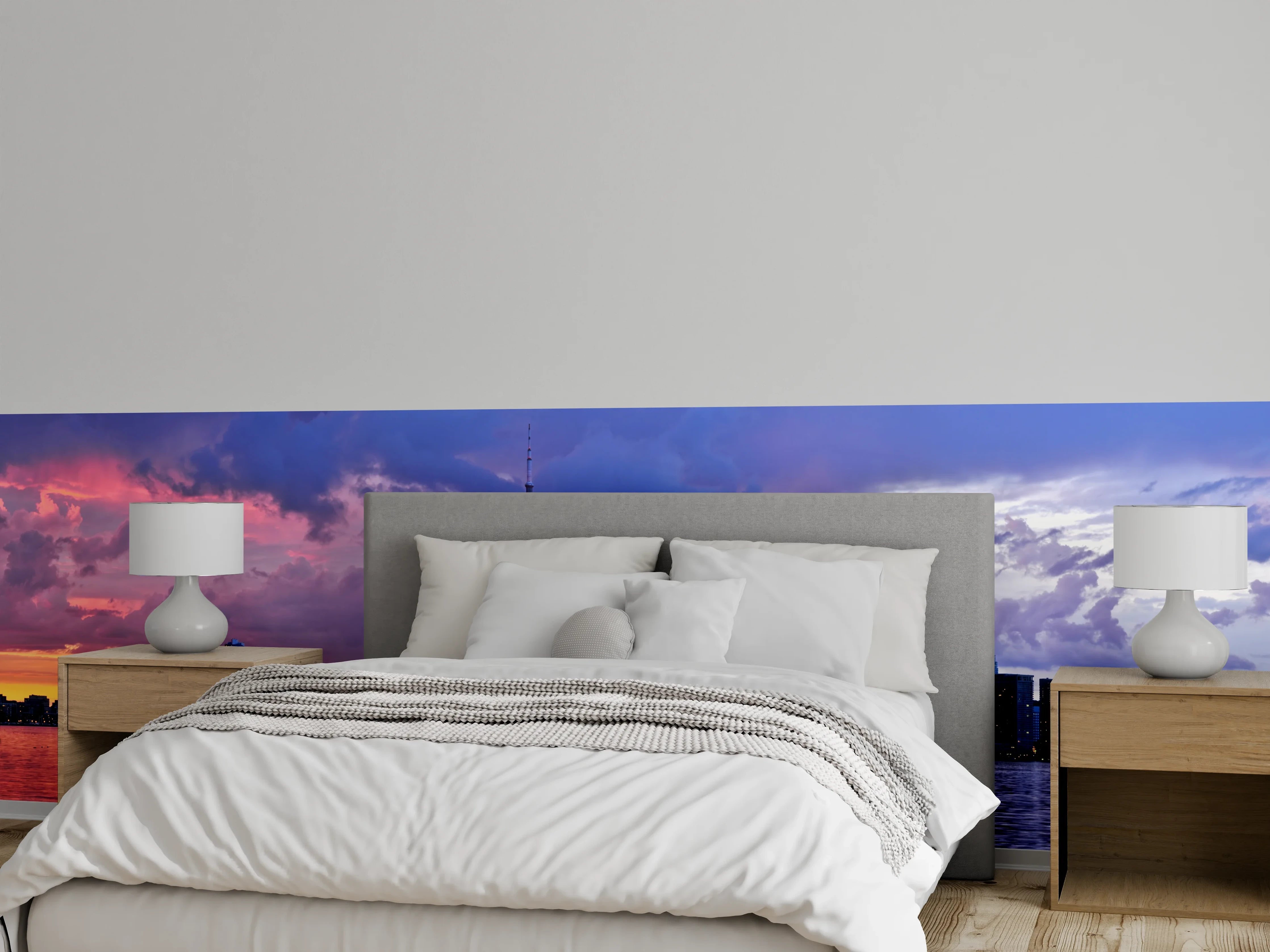 Wandverkleidung Schlafzimmer - Toronto Skyline bei Sonnenuntergang Panorama