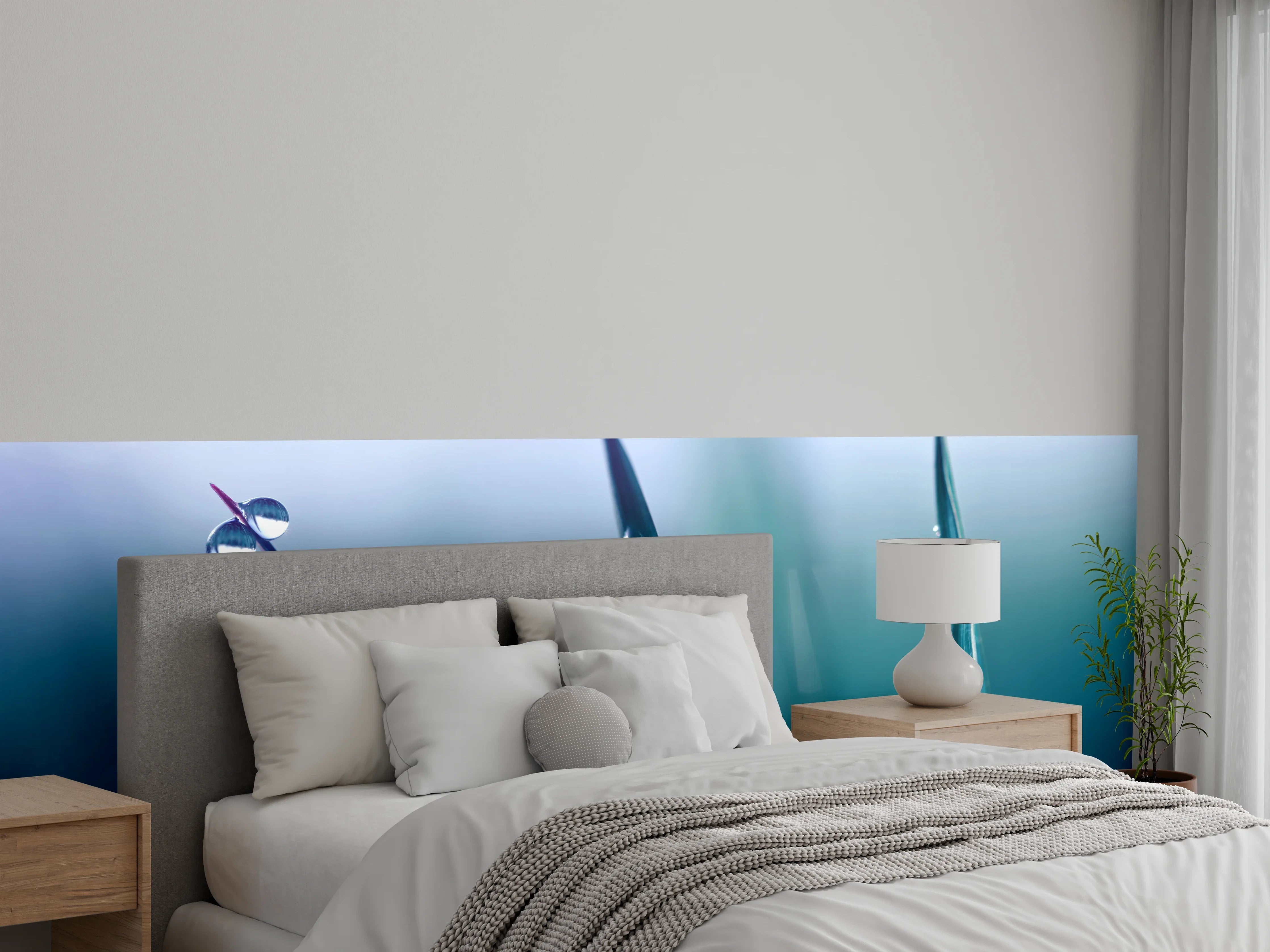 Wandverkleidung Schlafzimmer - Transparente Tautropfen